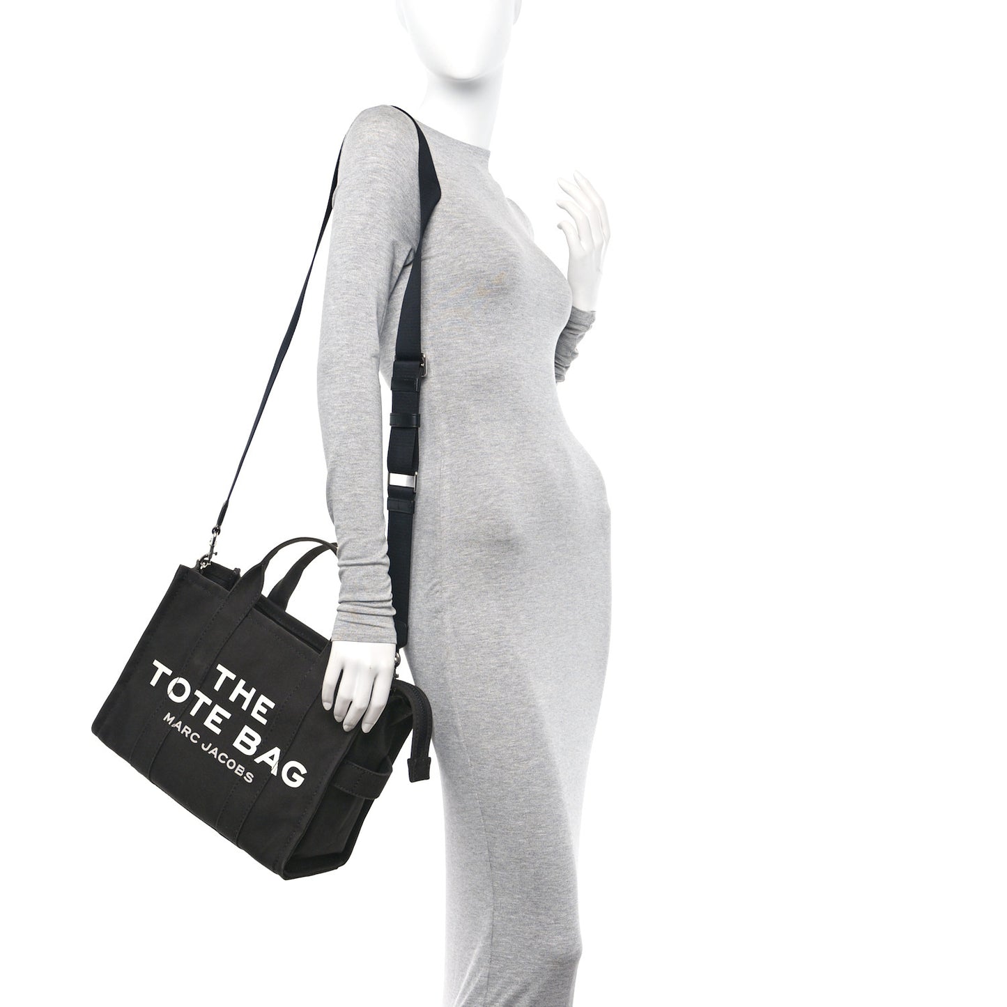 Cotton Canvas Small The Traveler Tote Bag Black