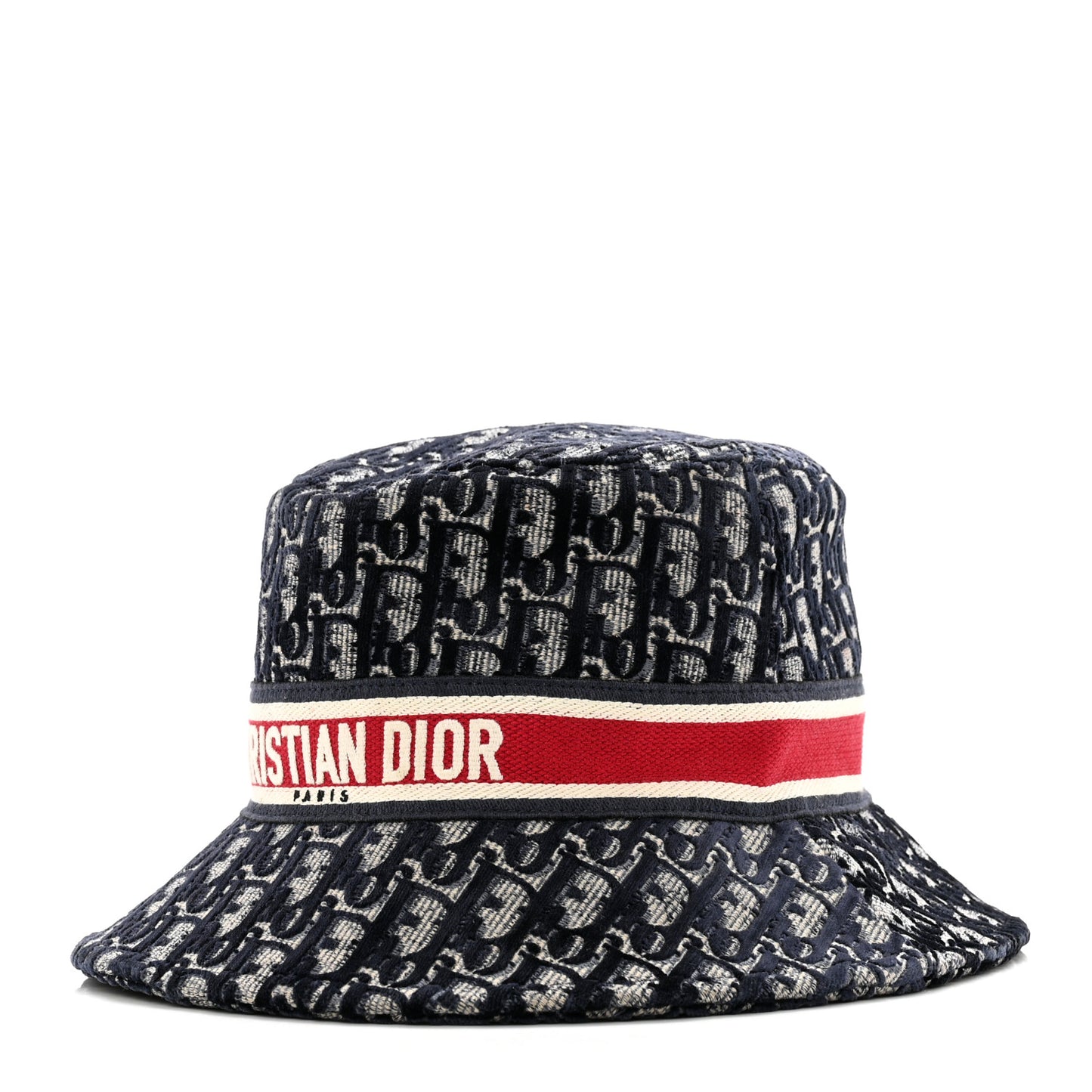 Velvet Oblique Large Brim Bucket Hat 57 Bleu Red