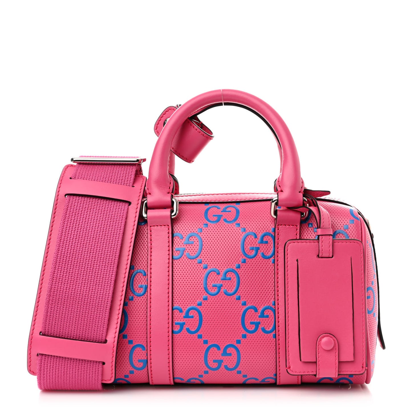 Calfskin GG Tennis Bi-Color Embossed Mini Duffle Bag Modern Fucsia Modern Blue