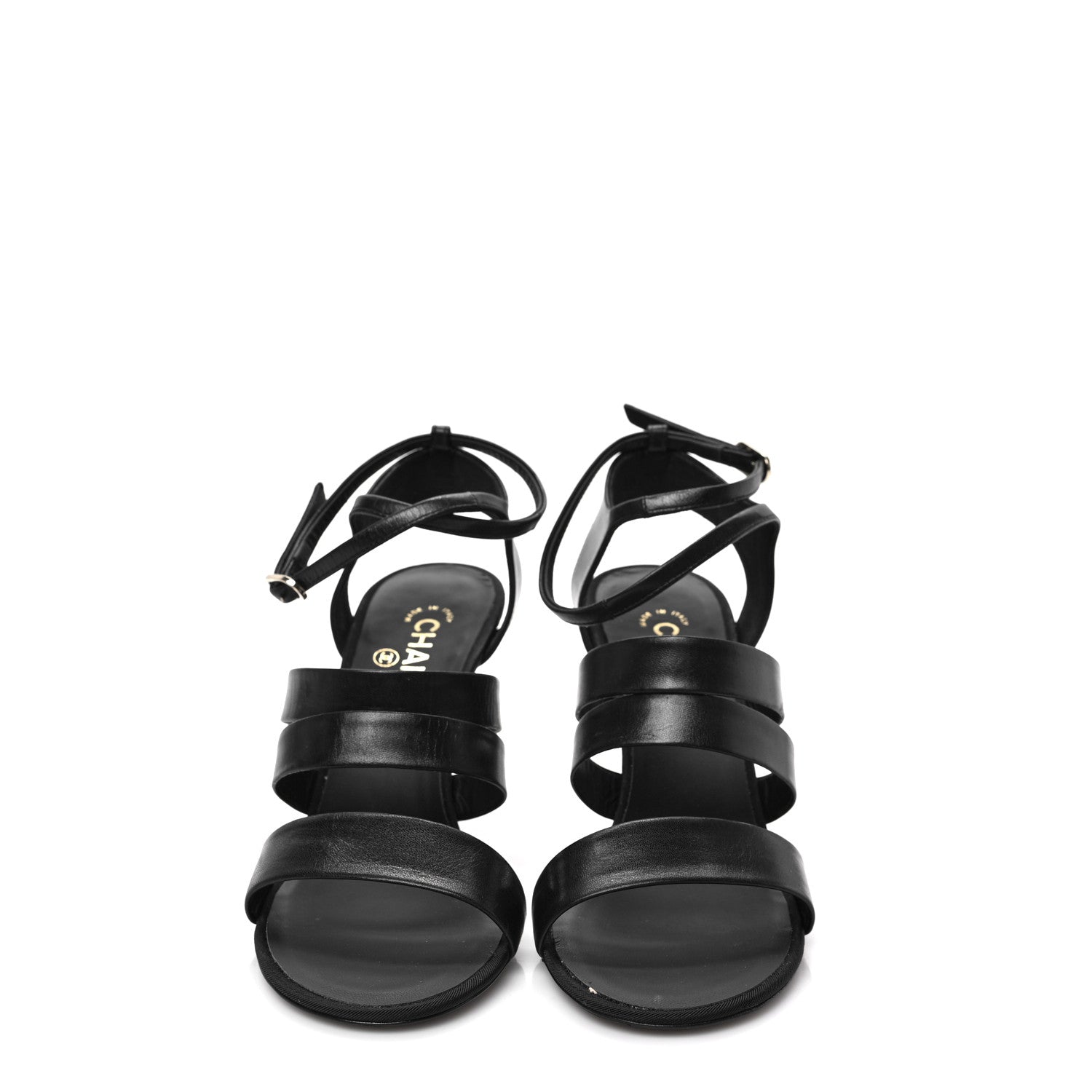 Chanel Calfskin Pearl CC Pumps 40.5 Black 2 of 9
