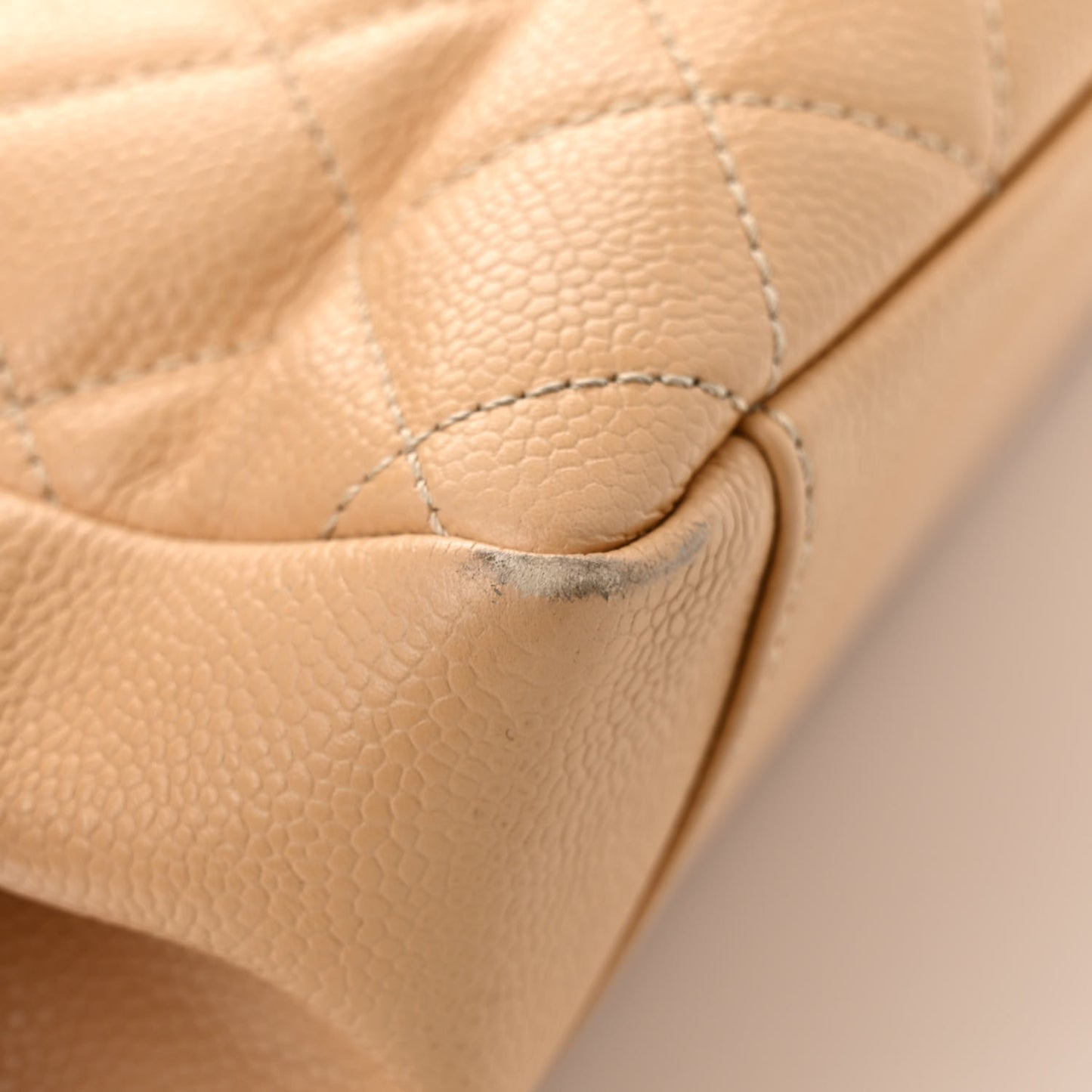 Caviar Quilted Grand Shopping Tote GST Beige Clair
