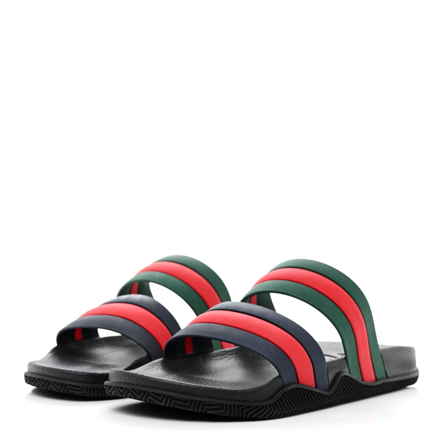 Rubber Web Mens Slide Sandals 10 Green Red