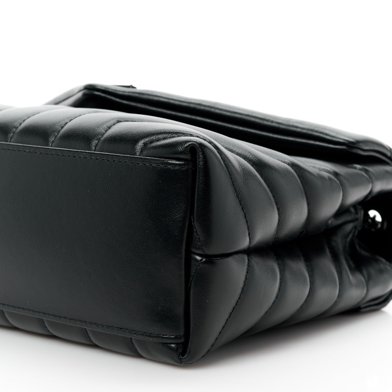 Saint Laurent Calfskin Y Quilted Monogram Monochrome Small Loulou Chain Satchel Black 11 of 14