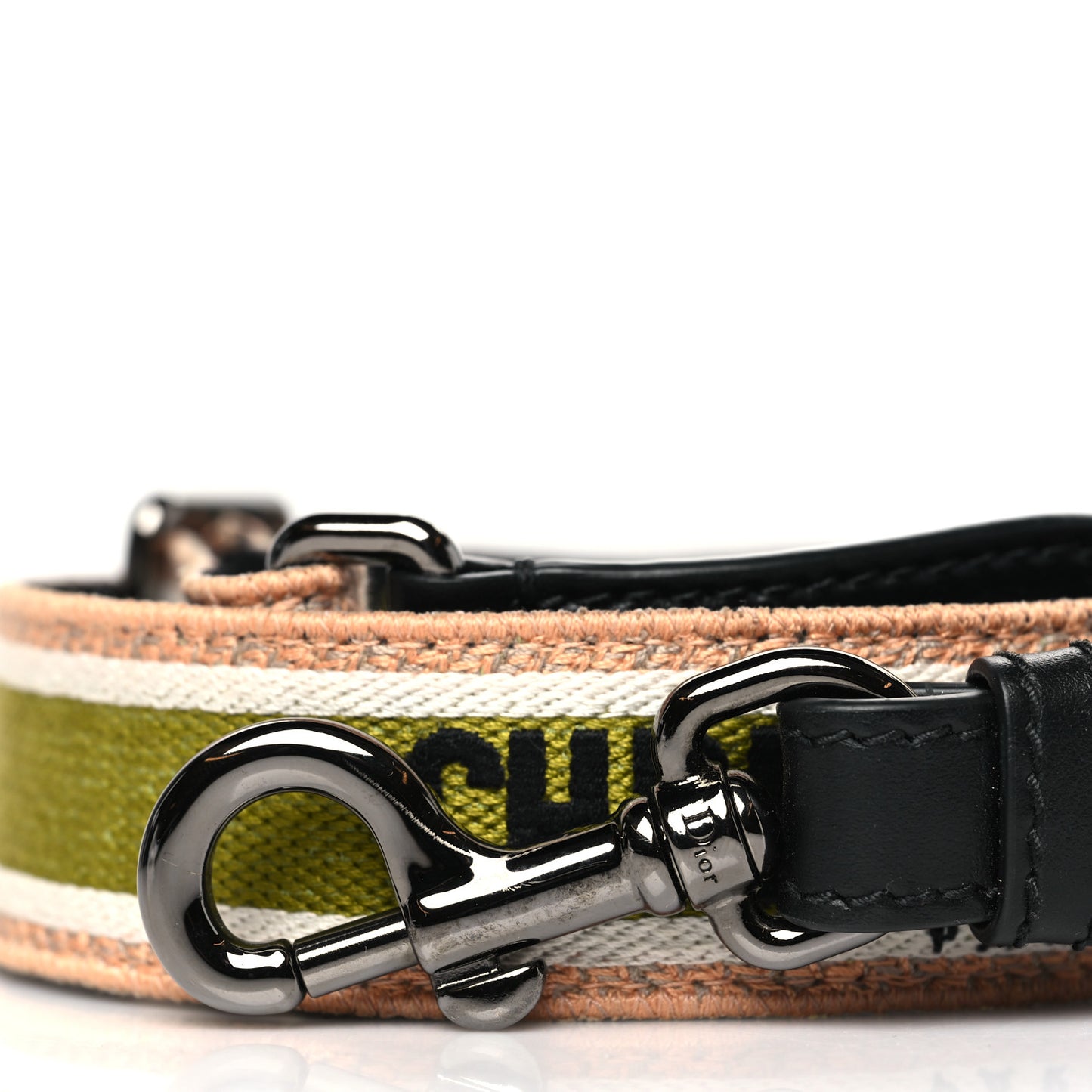 Canvas Embroidered Adjustable Shoulder Strap Green Pink