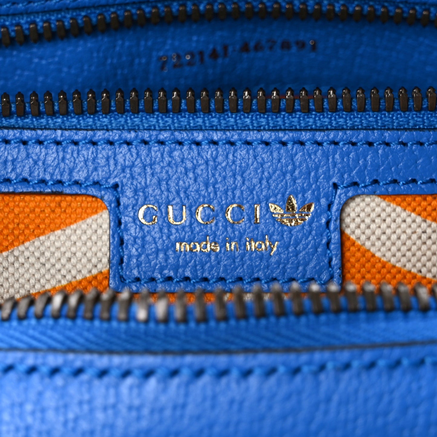 X ADIDAS Textured Dollar Calfskin Belt Bag Blue