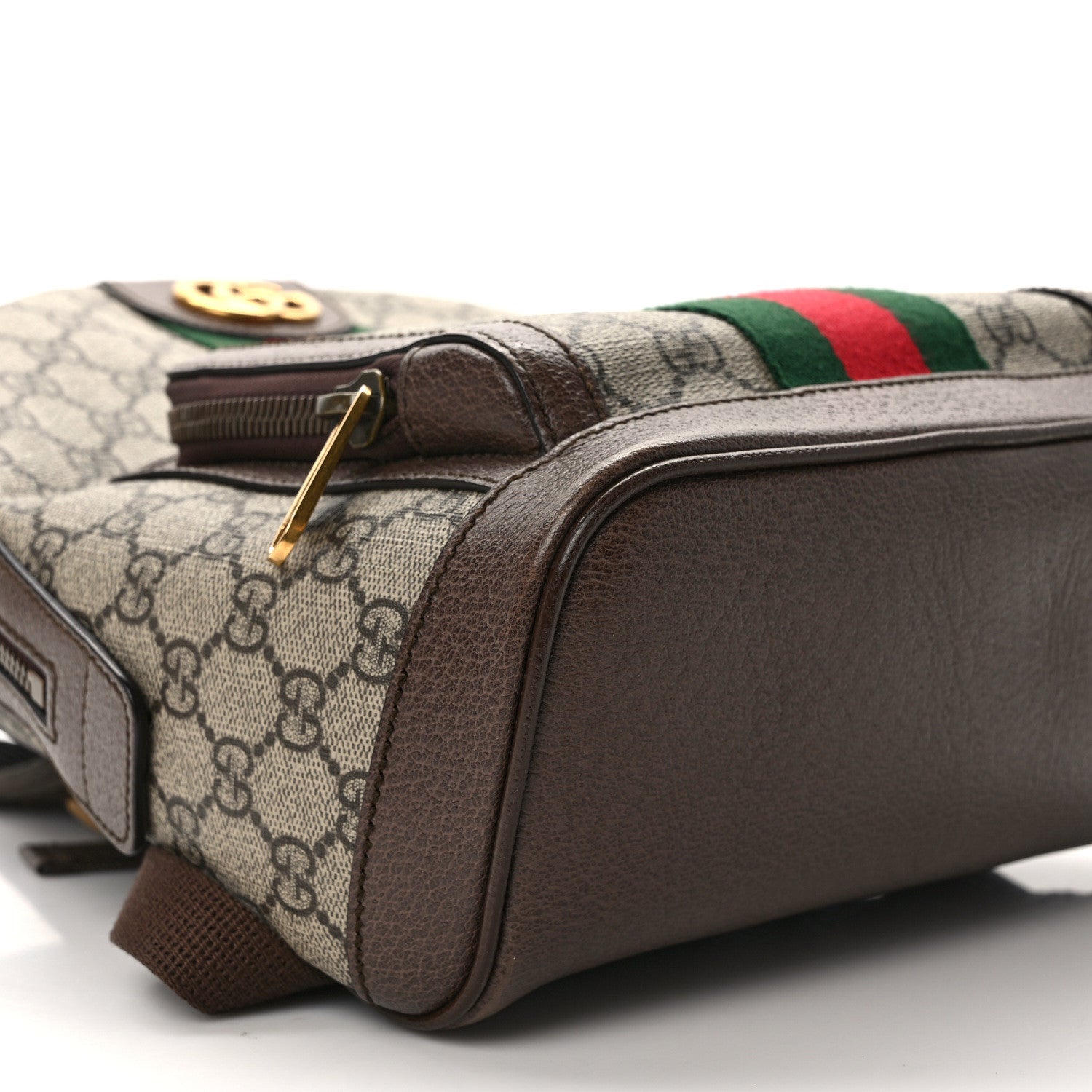 Gucci GG Supreme Monogram Calfskin Web Small Ophidia Day Backpack Beige Ebony New Acero 9 of 14