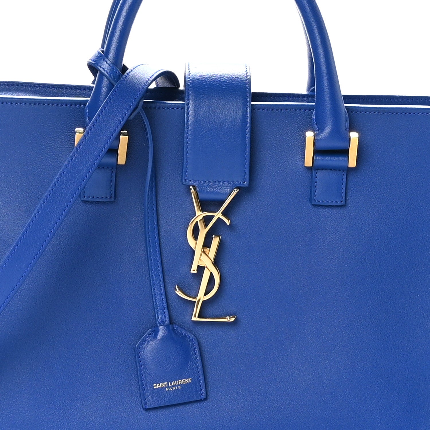 Saint Laurent Calfskin Small Monogram Cabas Blue Majorelle 7 of 9
