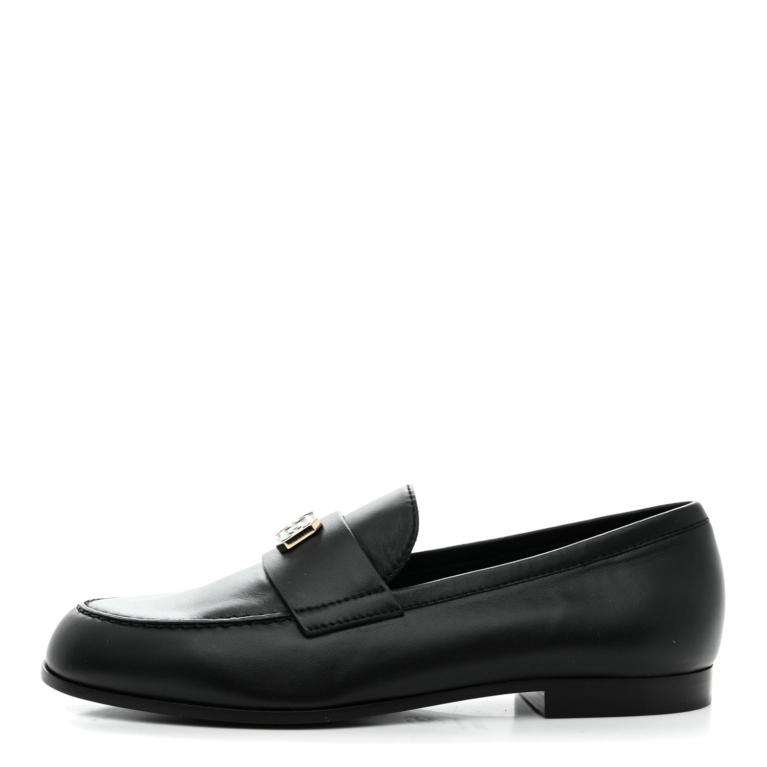 CHANEL ローファー 37 Chanel Lambskin Enamel CC Moccasin Loafers 37 Black 1800078