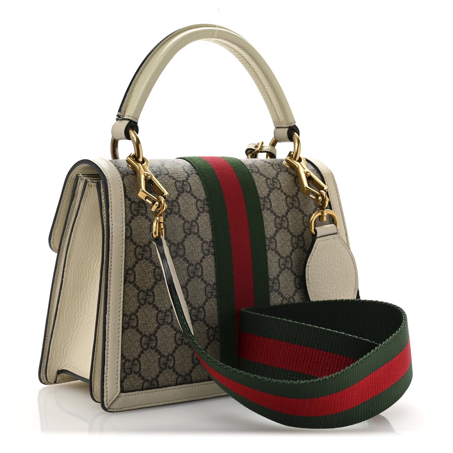 GG Supreme Monogram Small Queen Margaret Top Handle Bag White