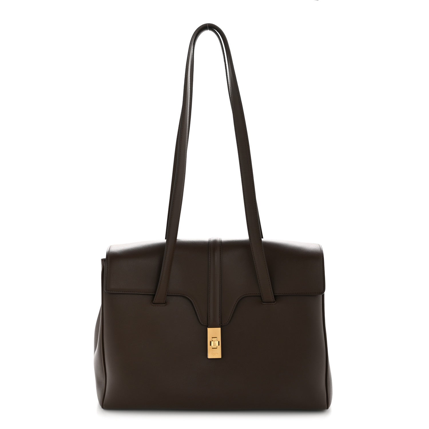 Celine Supple Grained Calfskin Medium Soft 16 Bag Dark Brown