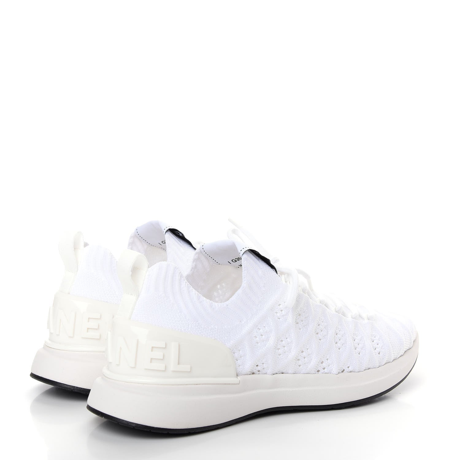 Chanel Fabric Logo Sneakers 38 White 4 of 10
