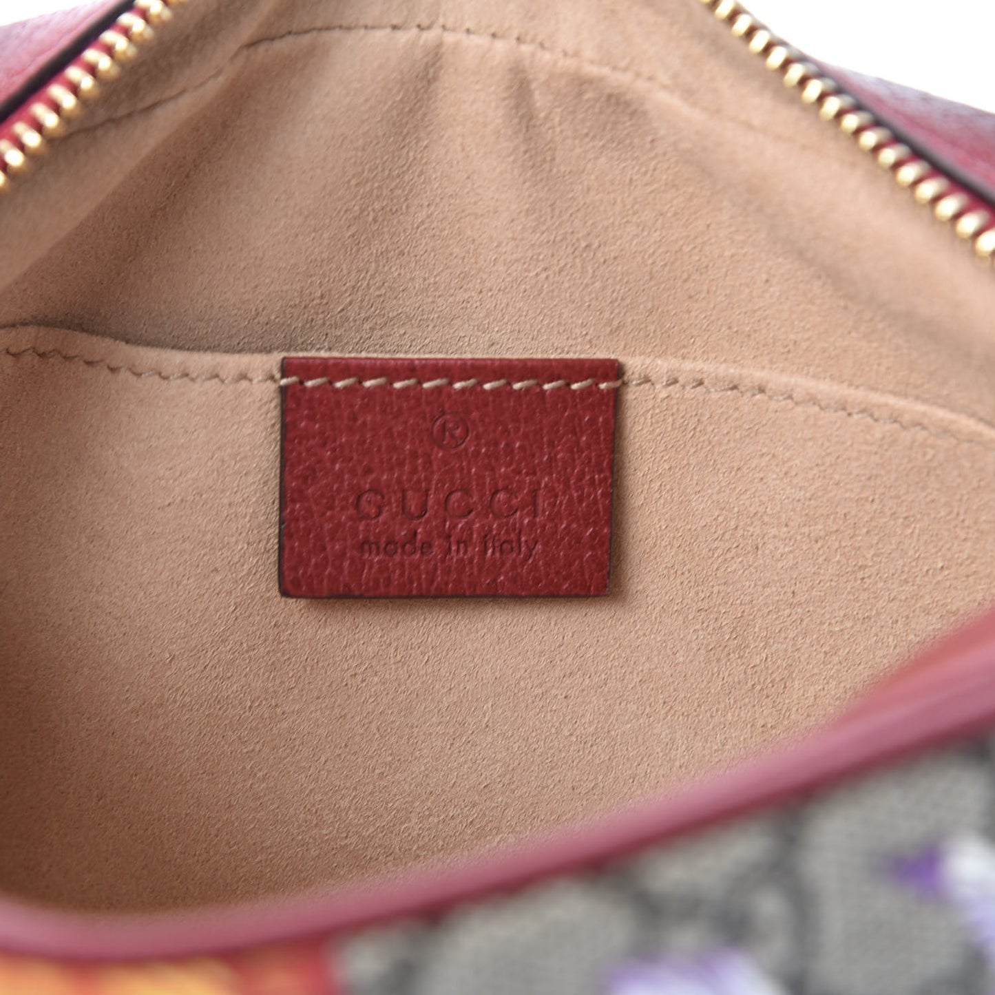 GG Supreme Monogram Flora Web Mini Ophidia Shoulder Bag Red
