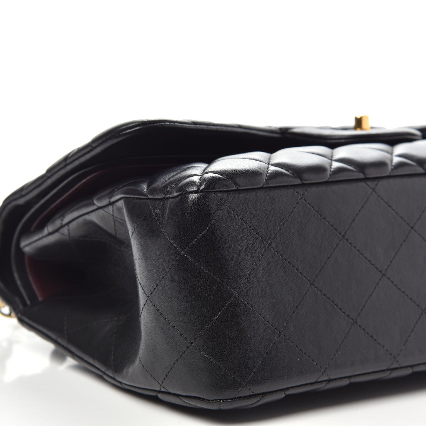Lambskin Quilted Jumbo Double Flap Black