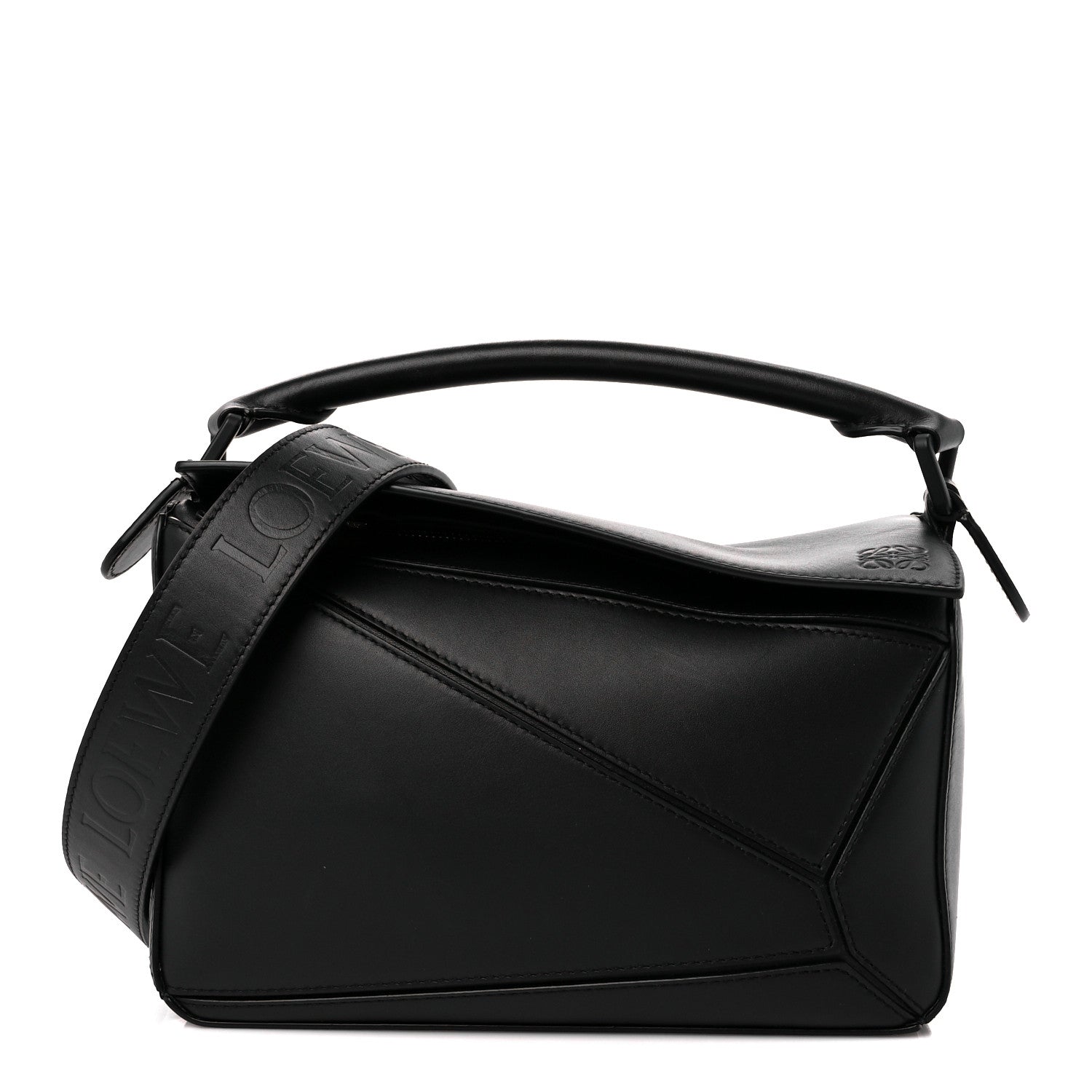 Loewe Satin Calfskin Small Puzzle Bag Black 1446950 – FASHIONPHILE