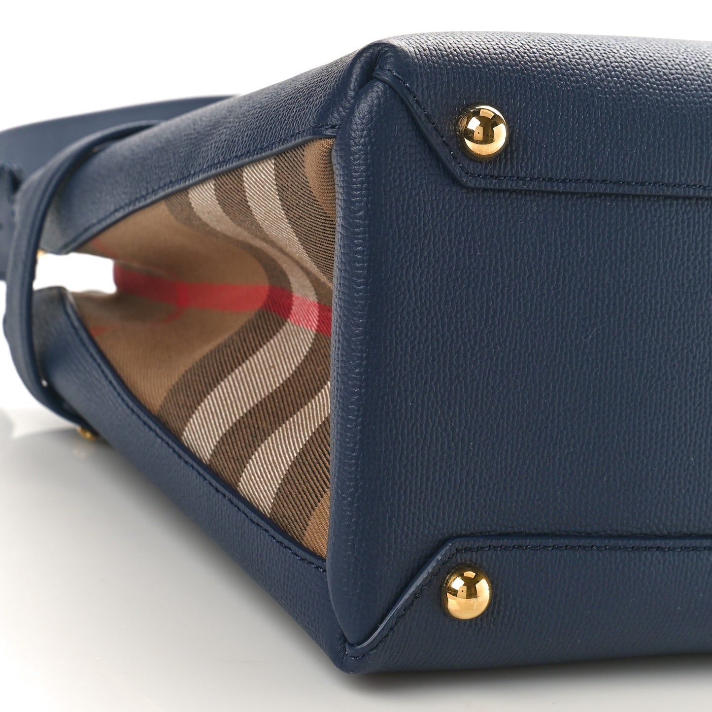 Derby Calfskin Vintage Check Medium Banner Tote Regency Blue