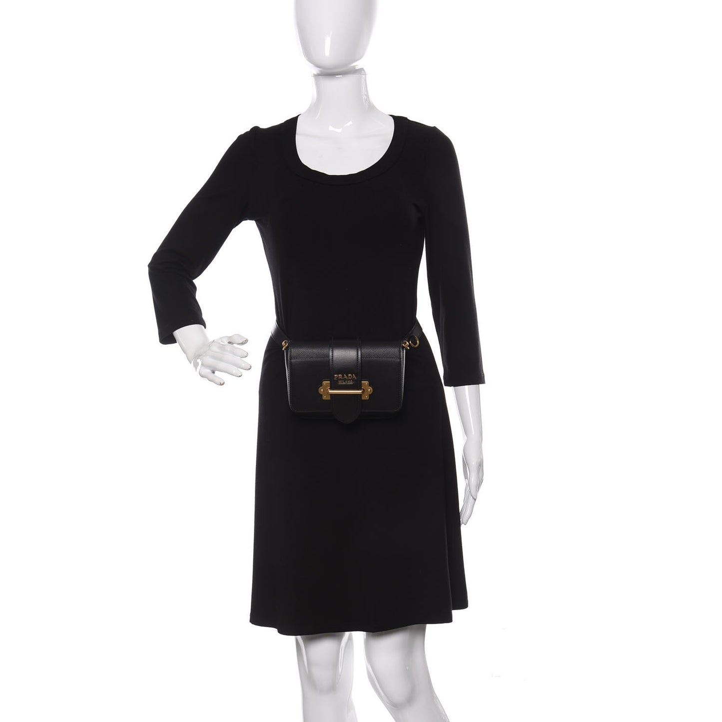 Saffiano City Calf Cahier Belt Bag Black