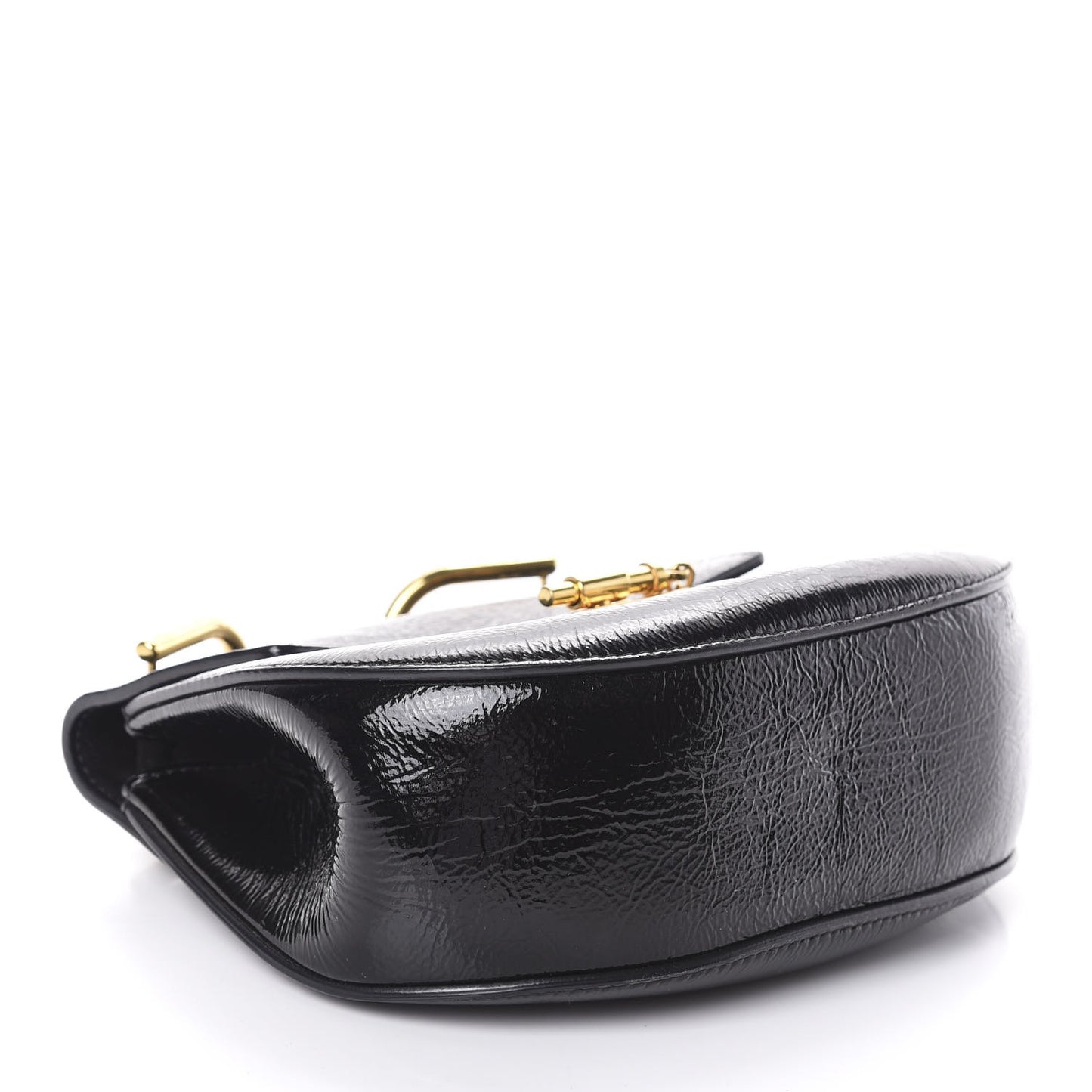 Grained Patent Mini Drew Shoulder Bag Black