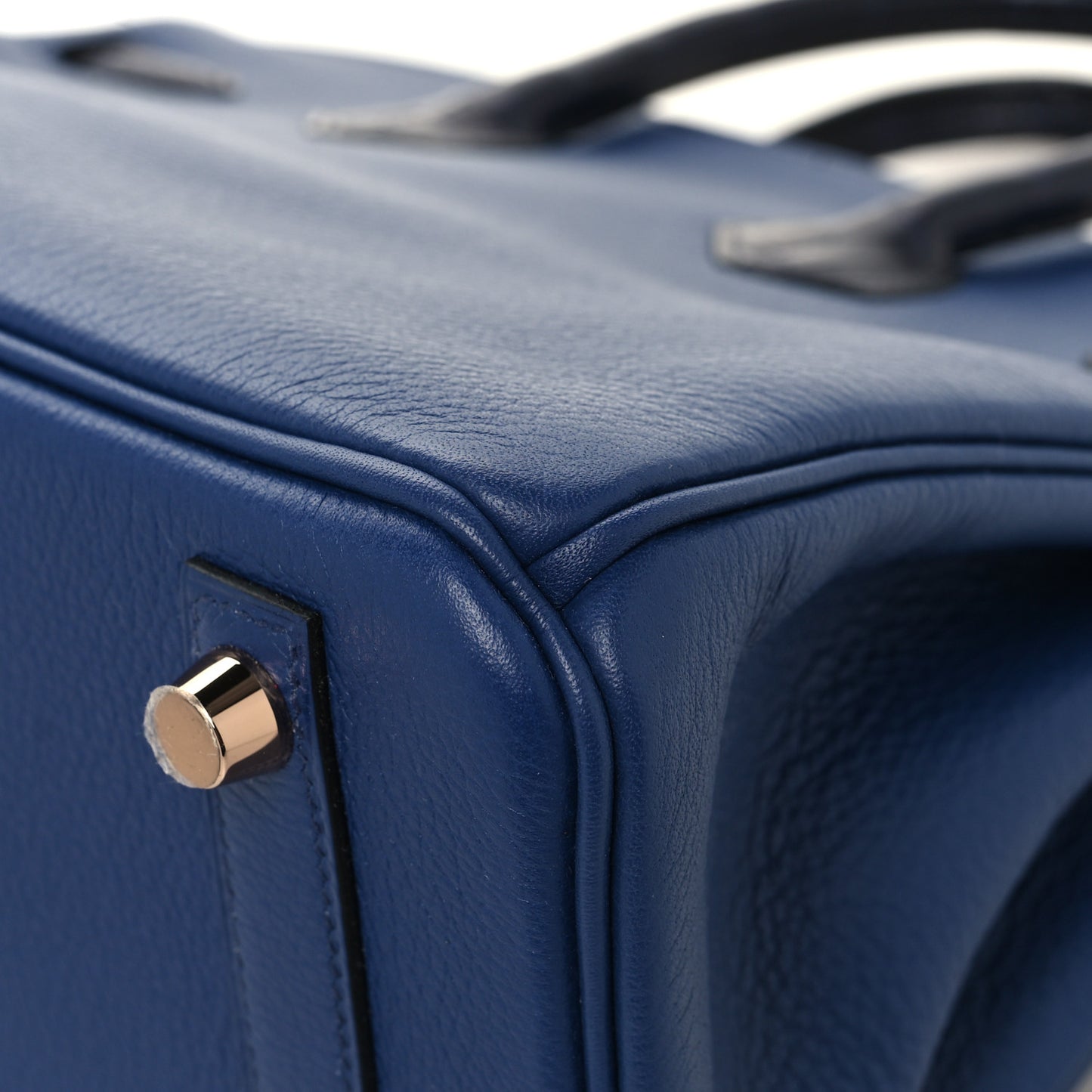 Taurillon Novillo Matte Alligator Birkin Touch 25 Bleu Saphir Marine