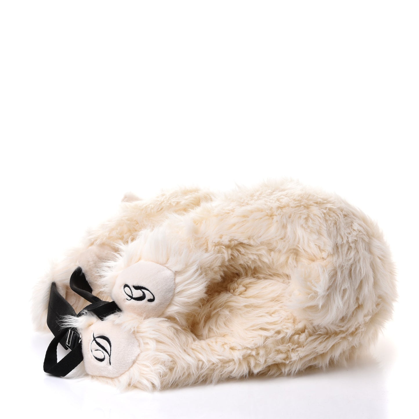 Faux Fur Calfskin Polar Bear Backpack White