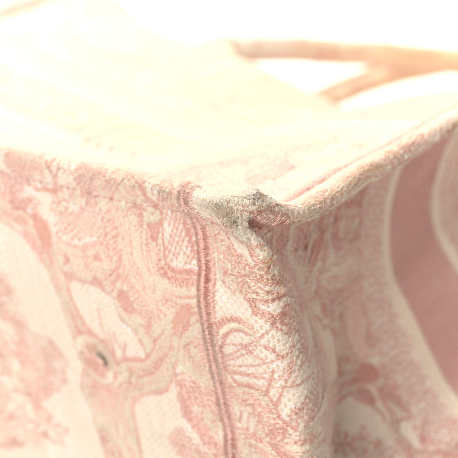 Christian Dior Canvas Embroidered Medium Dioriviera Toile De Jouy Book Tote Rose 10 of 15