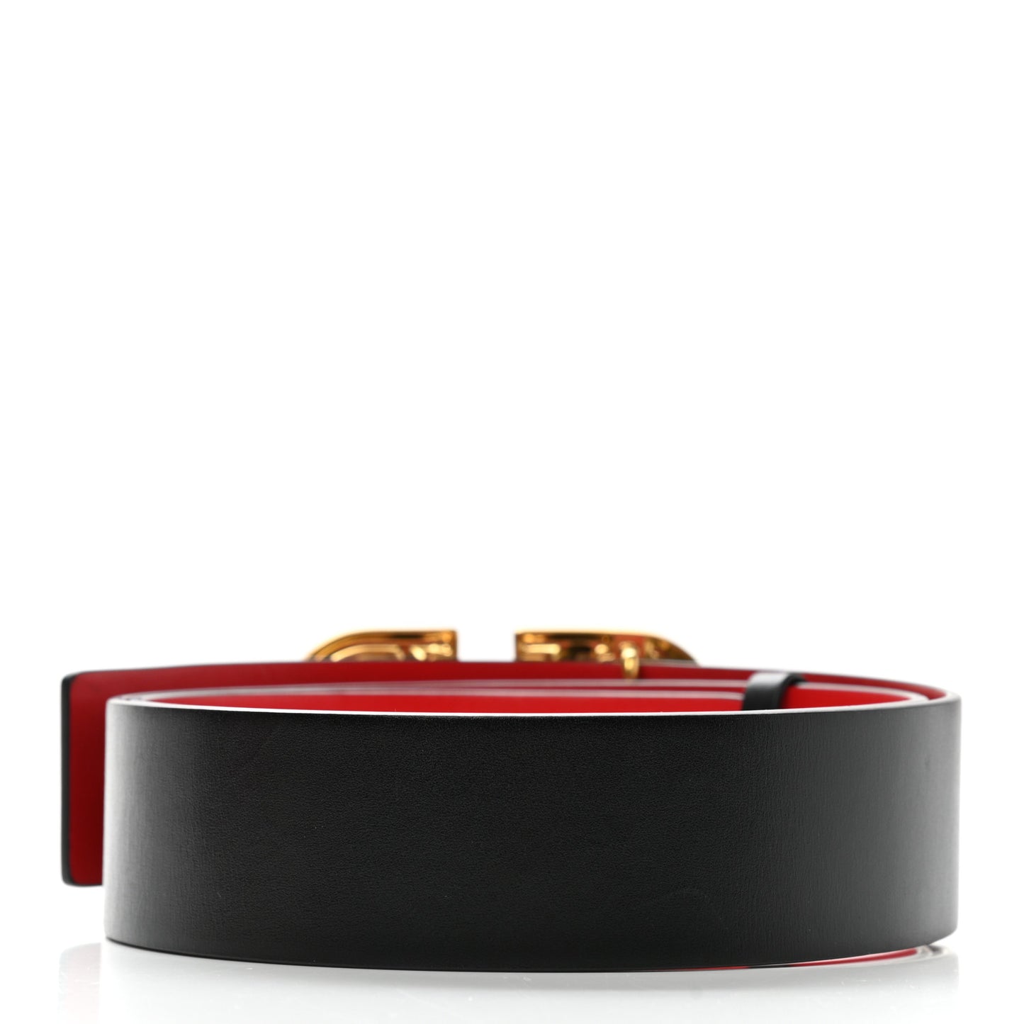 Glossy Calfskin VLogo Reversible 70mm Belt Black Rouge Pur