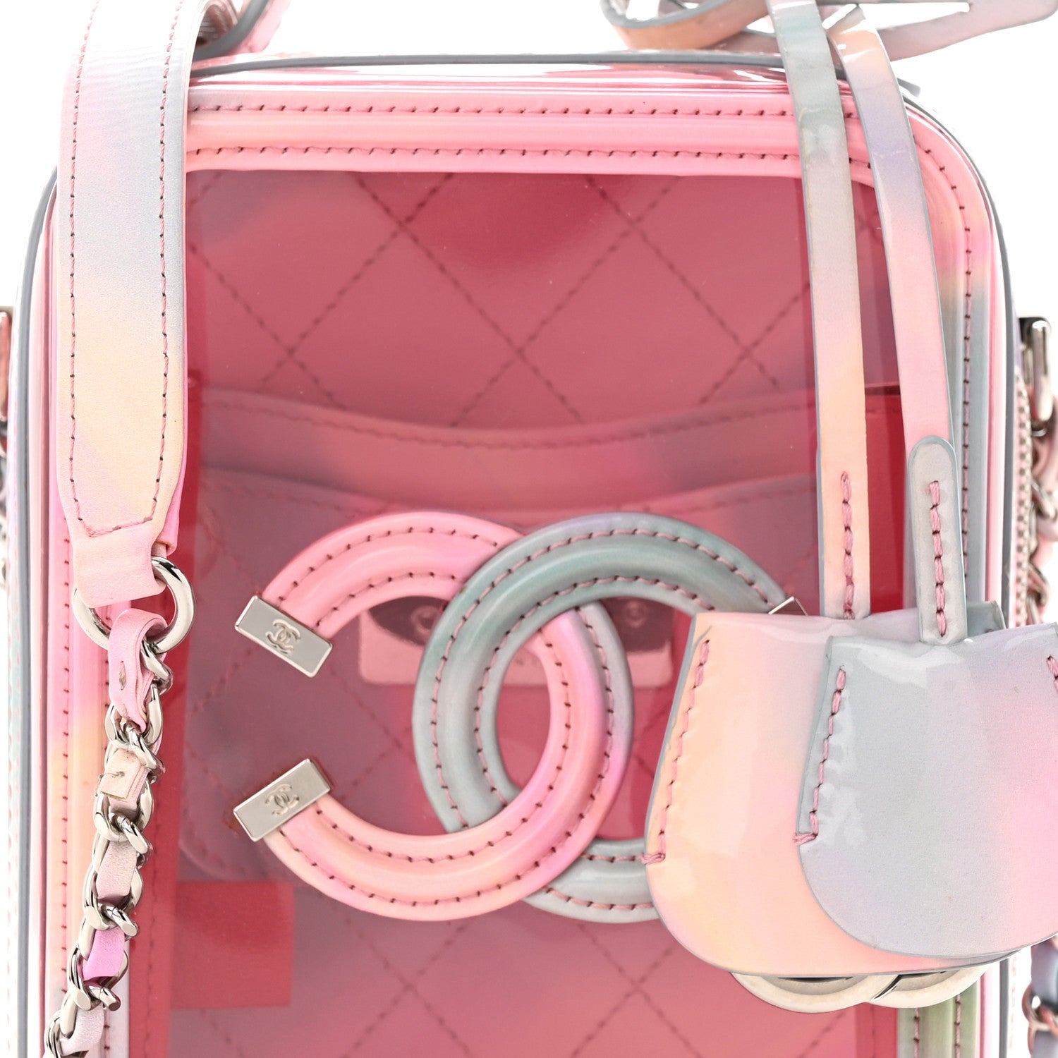 Chanel PVC Patent Calfskin Patent Lambskin Vertical Vanity Case Pink 8 of 10