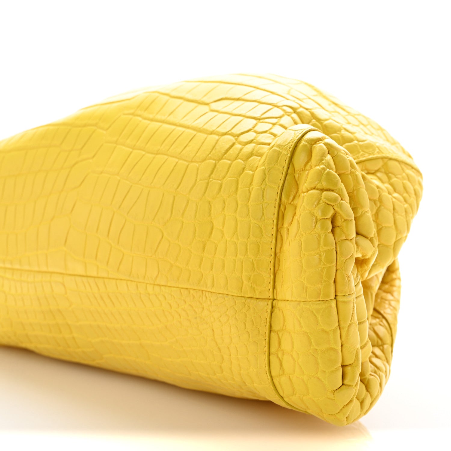 Bottega Veneta Crocodile The Pouch 20 Yellow 10 of 15