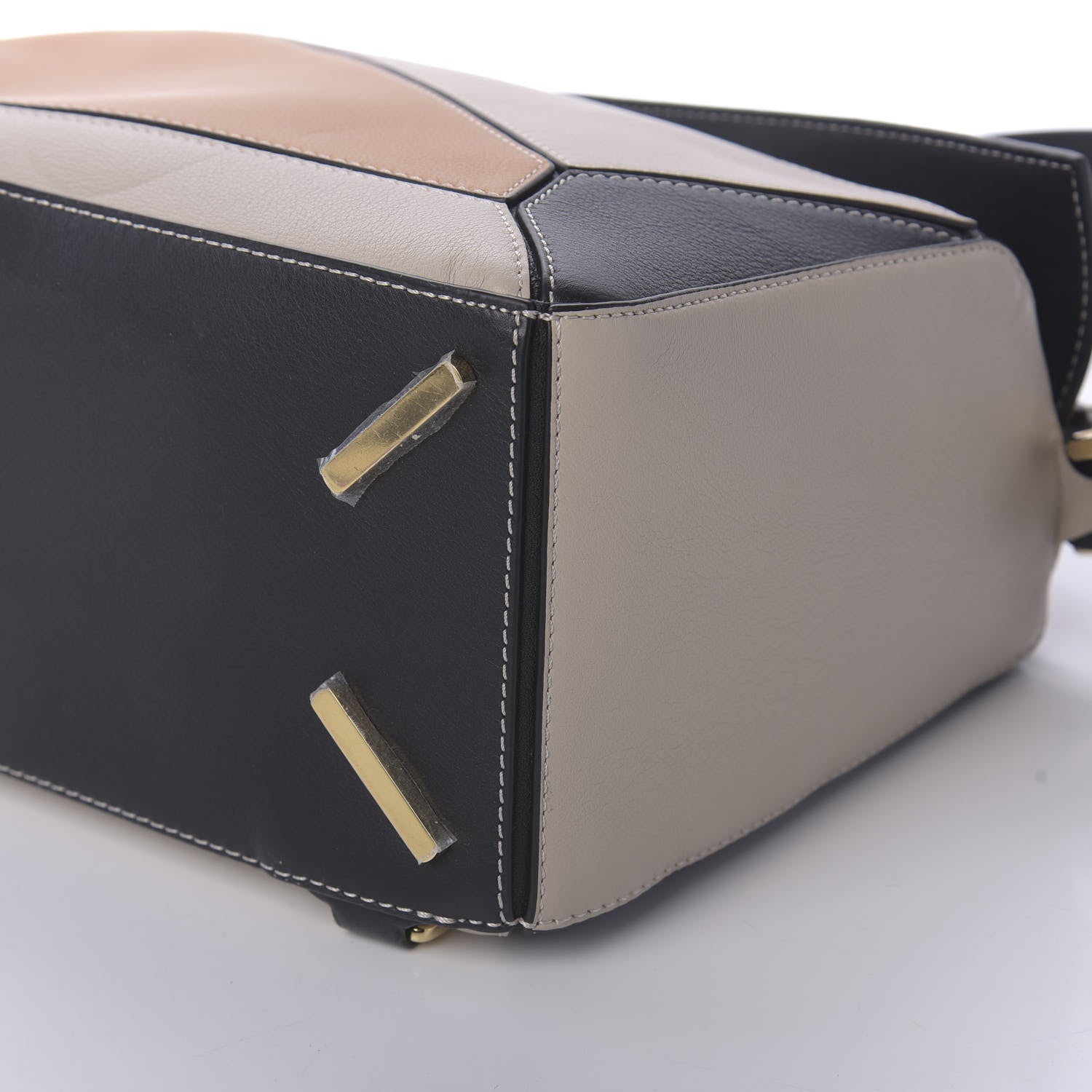 Loewe Grained Calfskin Medium Puzzle Bag Amber Light Oat 6 of 8