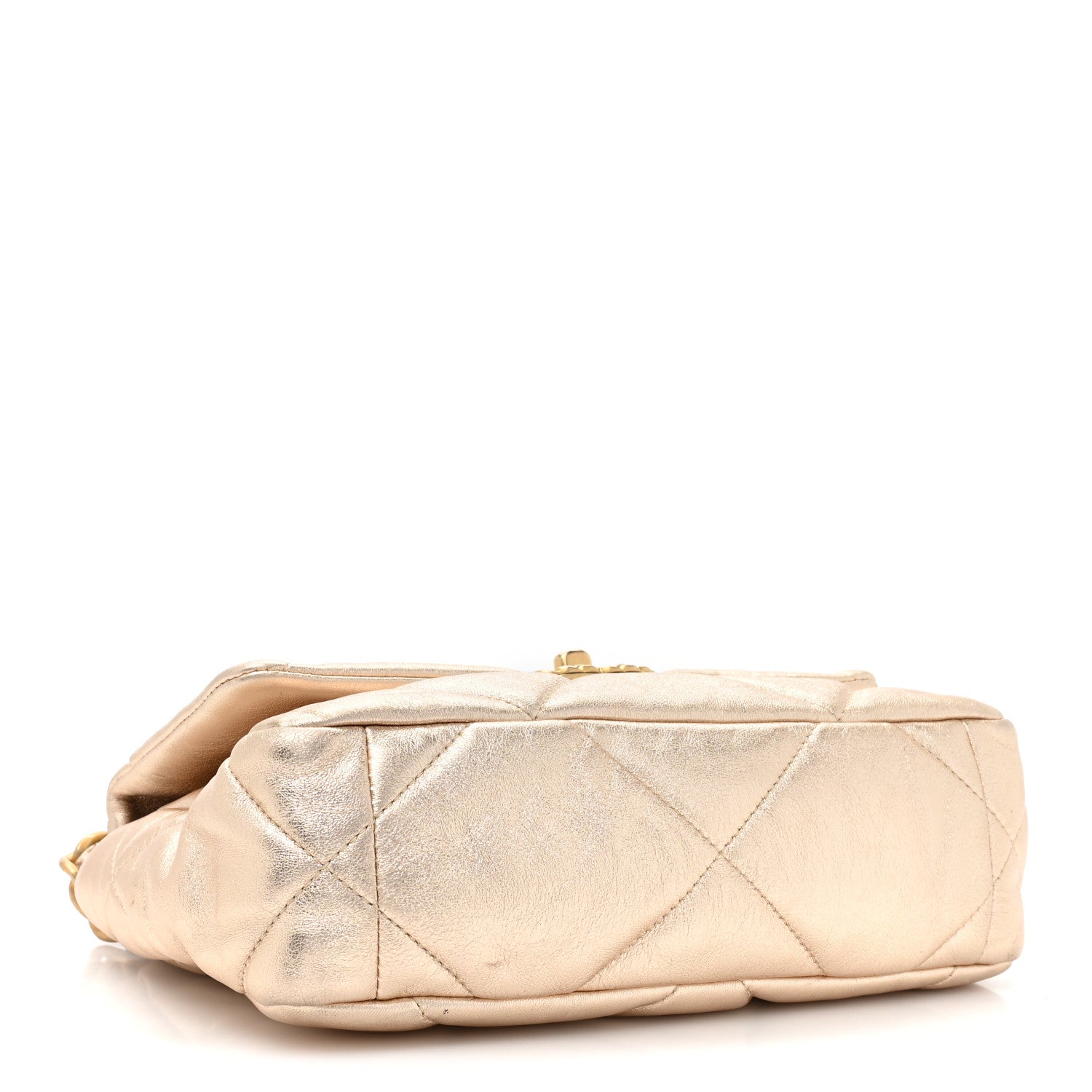 Chanel Metallic Lambskin Quilted Medium Chanel 19 Flap Gold 4 of 14