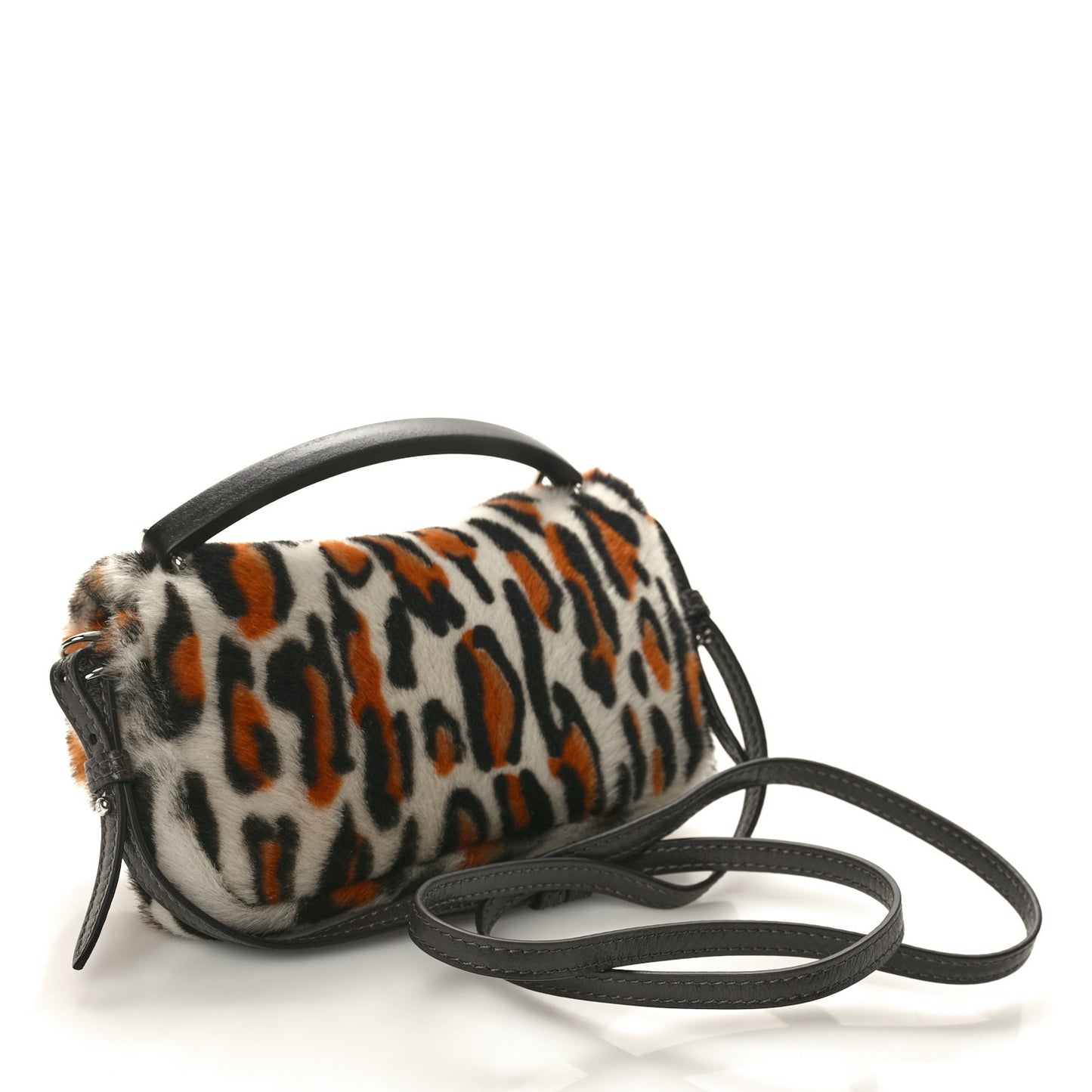 Calf Hair Leopard Print Phone Baguette Moro