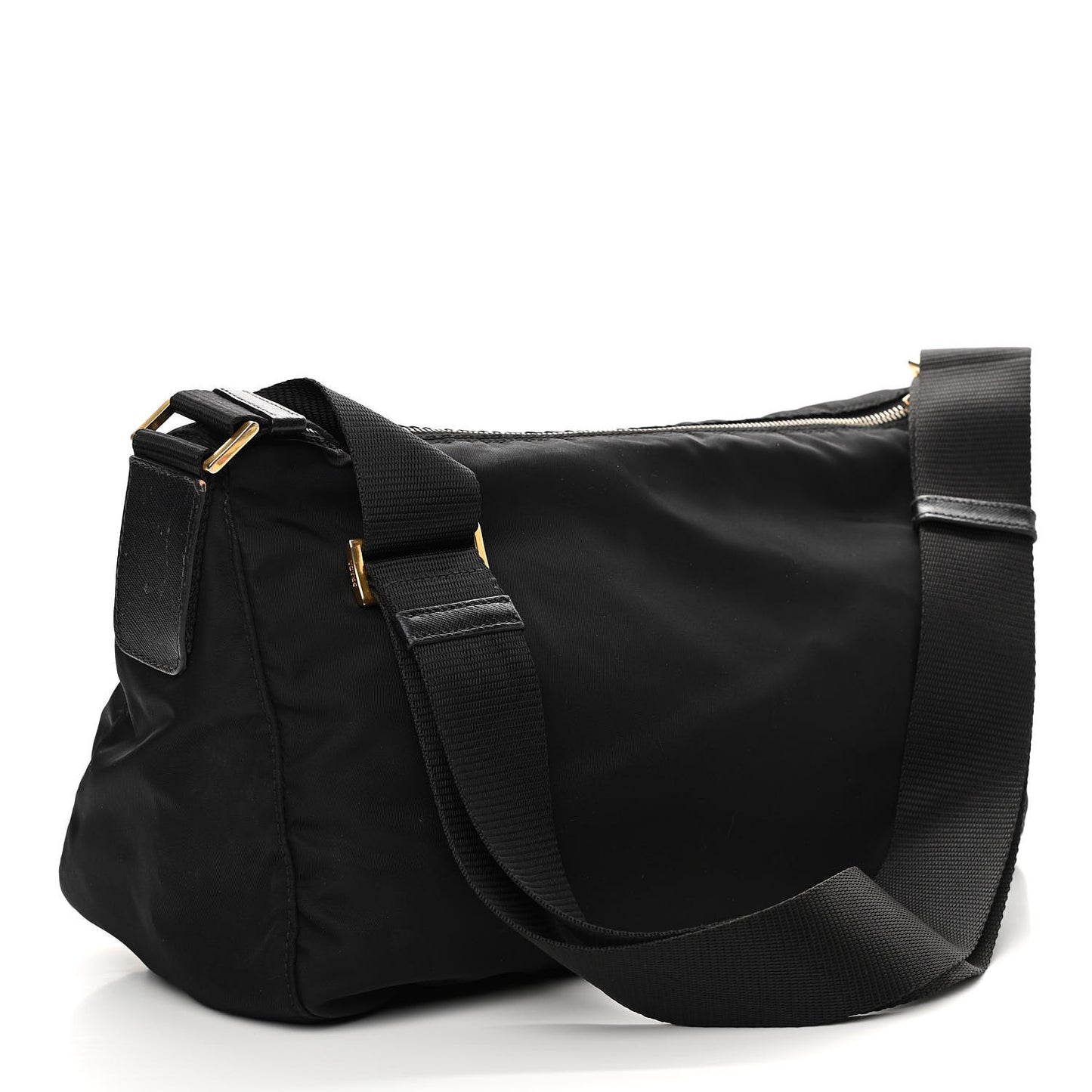 Nylon Tessuto Messenger Bag Black