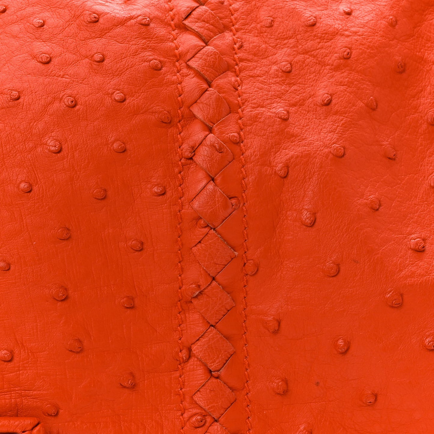 Ostrich Intrecciato Maxi Convertible Tote Red