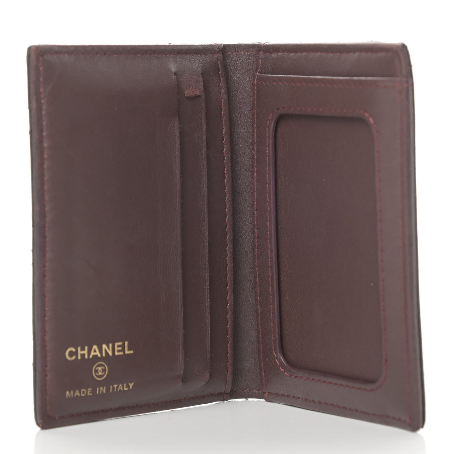 Lambskin Quilted Card Holder Wallet Black