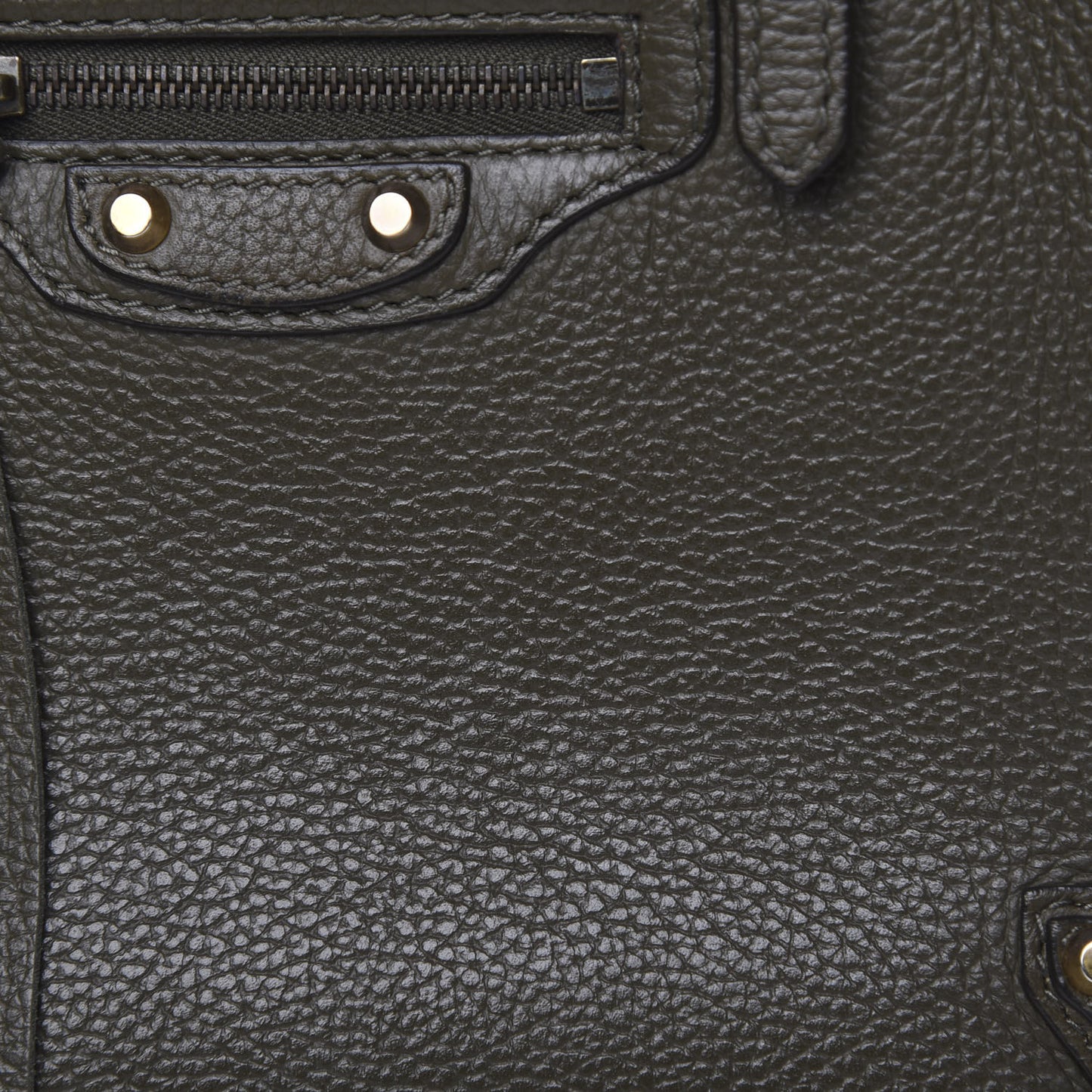 Grained Calfskin Papier Mini A4 Zip Around Tote Green
