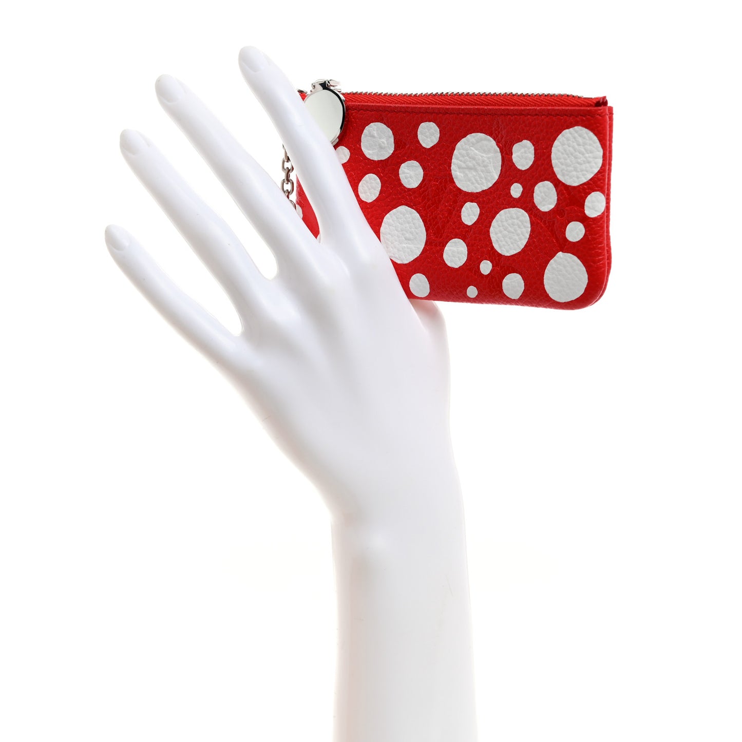 LV X YK Empreinte Infinity Dots Key Pouch Red White