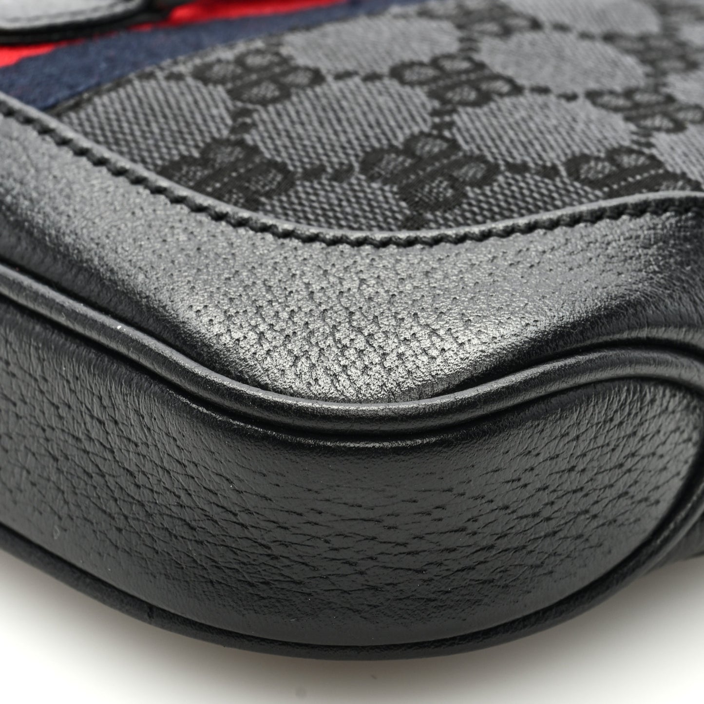X BALENCIAGA BB Monogram Calfskin Web Mini Jackie 1961 Hobo Black
