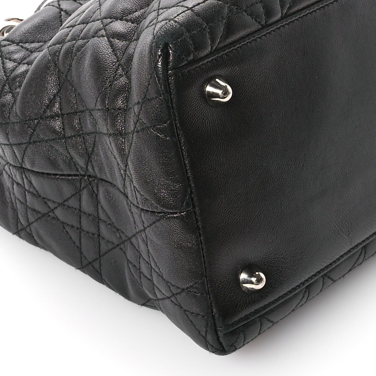 Christian Dior Lambskin Cannage Small Soft Lady Dior Tote Black 9 of 13