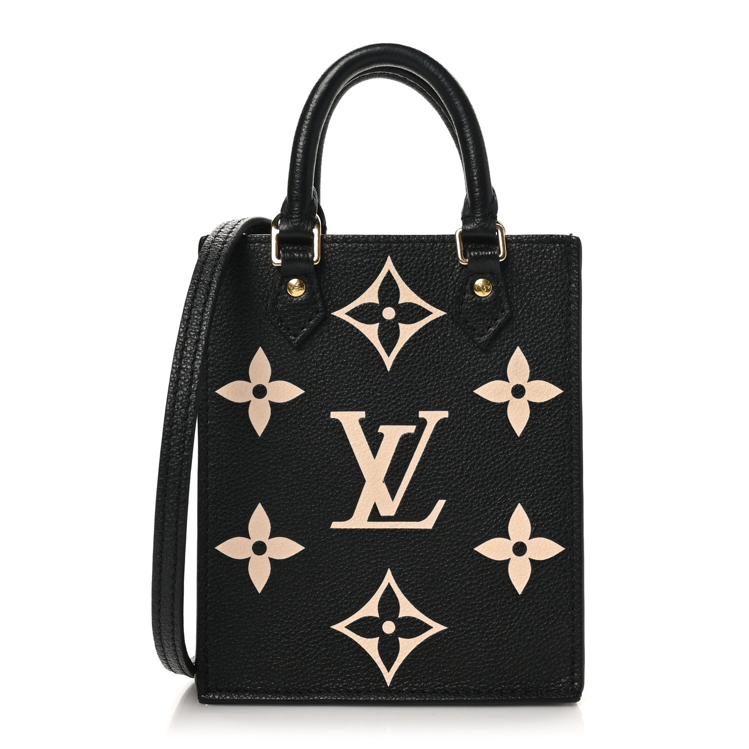 Louis Vuitton Empreinte Monogram Giant Petit Sac Plat Black Beige 1 of 10