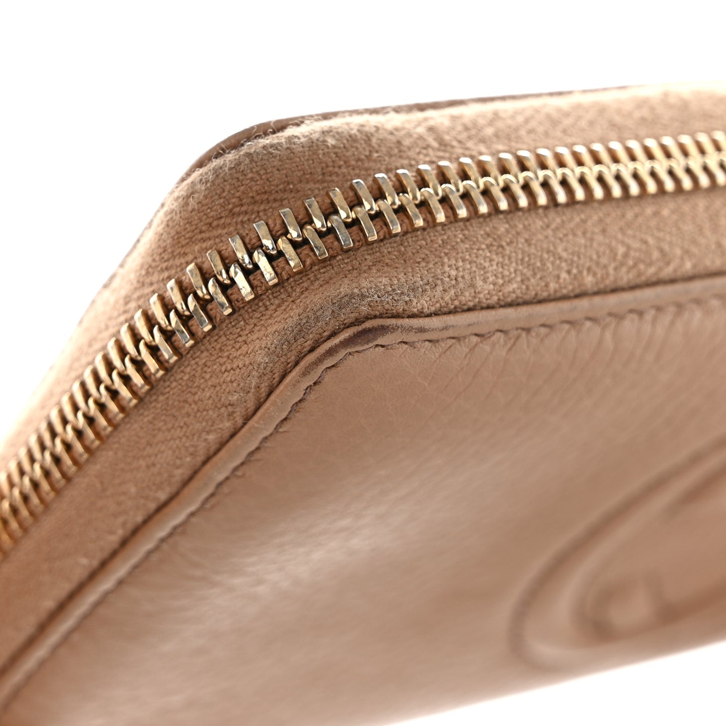 Pebbled Calfskin Soho Zip Around Wallet Camelia