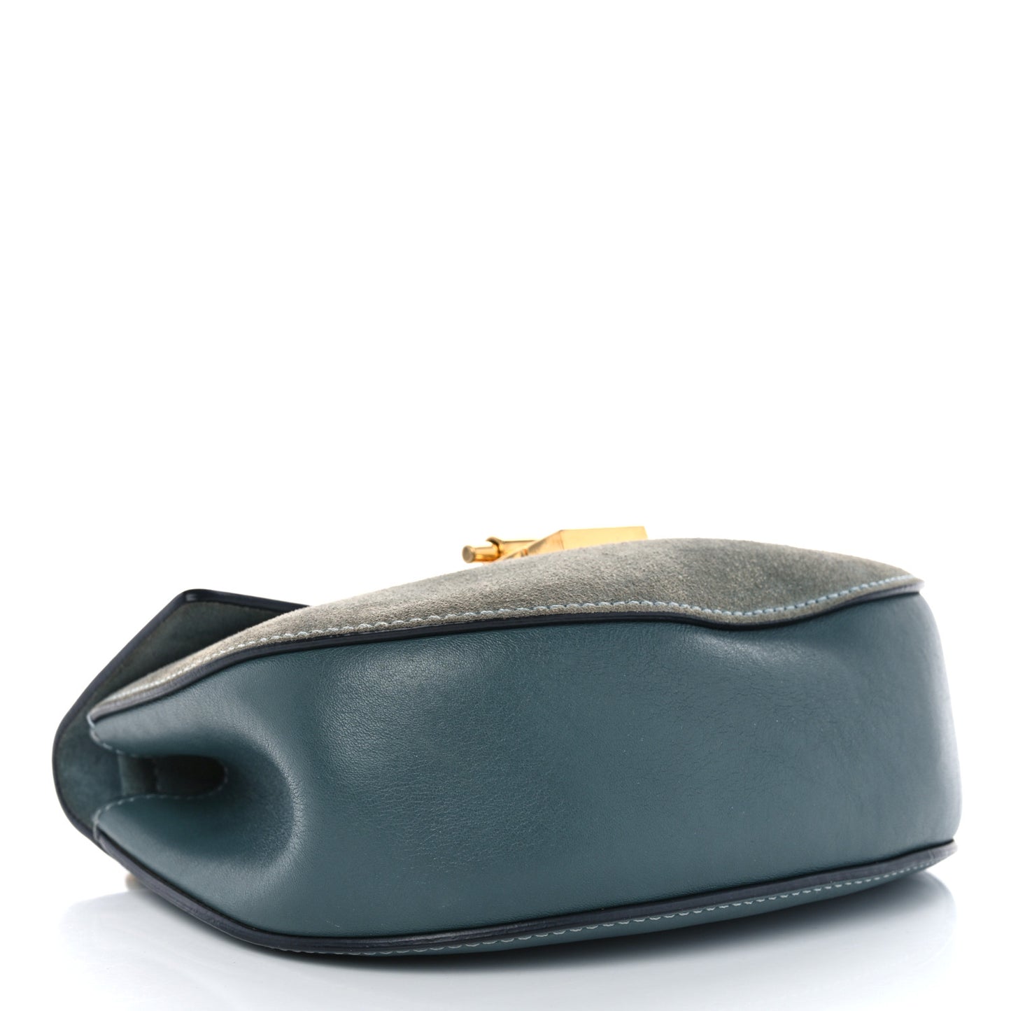 Suede Smooth Calfskin Mini Drew Shoulder Bag Cloudy Blue