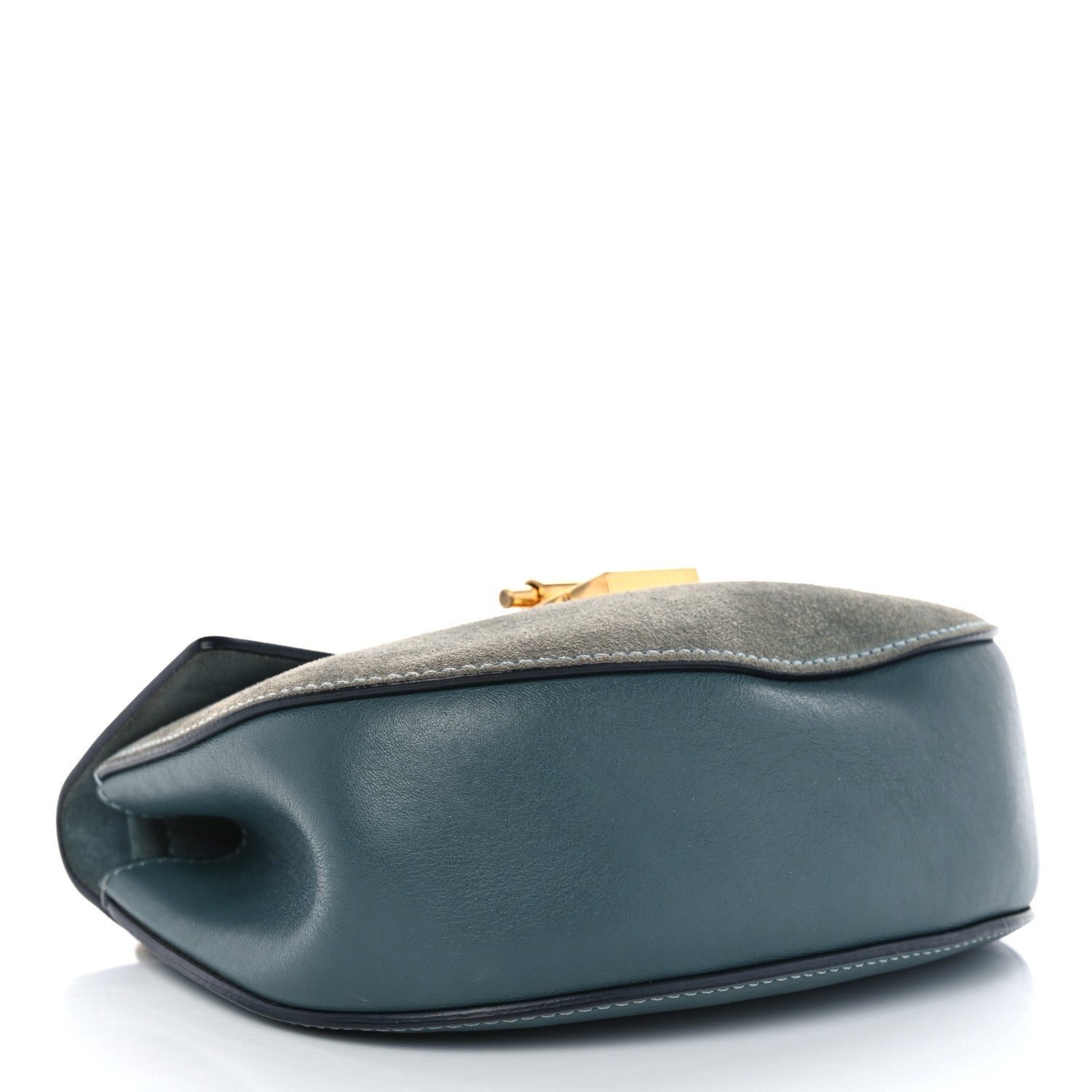 Chloe Suede Smooth Calfskin Mini Drew Shoulder Bag Cloudy Blue 4 of 12