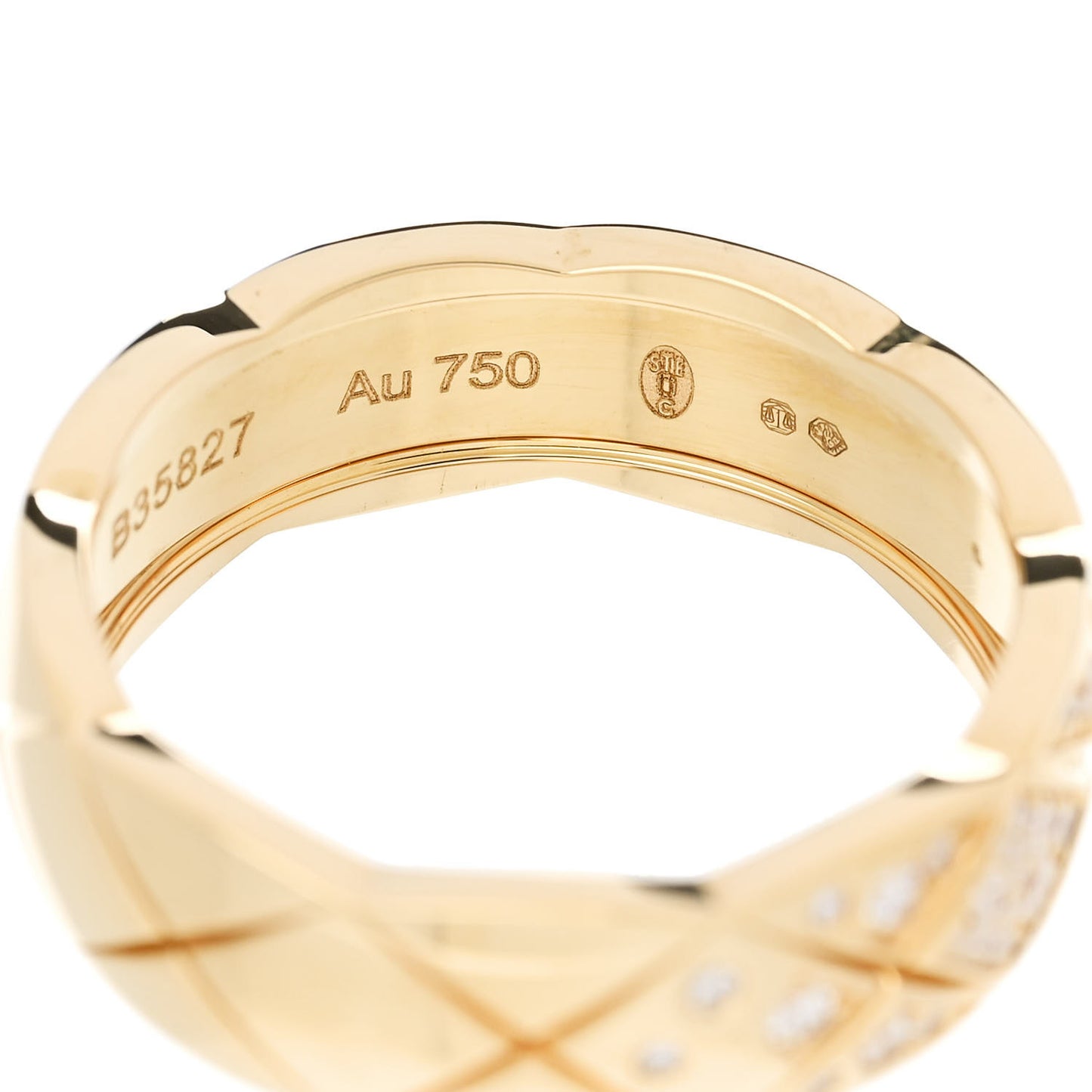 18K Yellow Gold Diamond Small Coco Crush Ring 58 8.5
