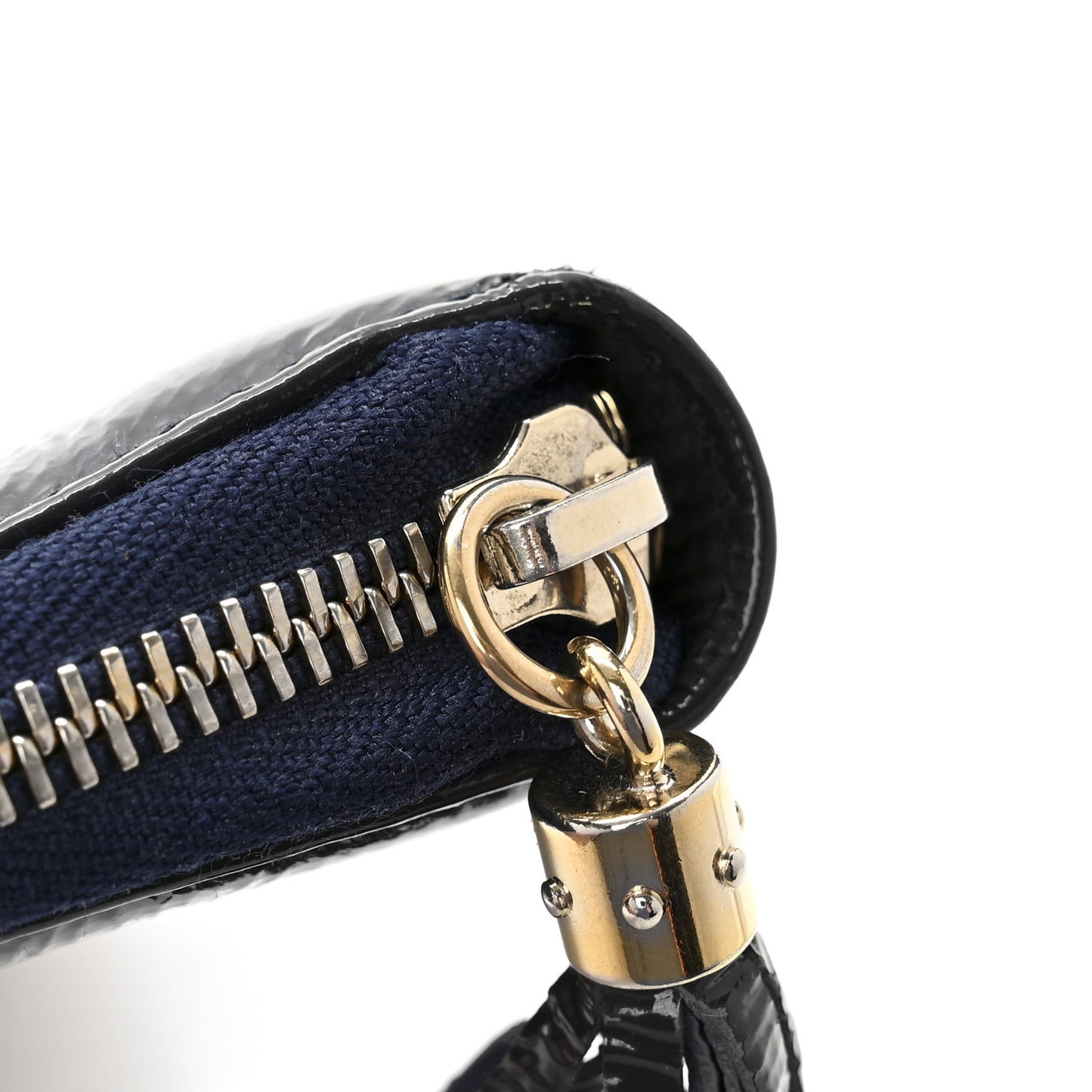 Patent Medium Soho Zip Around Wallet Navy