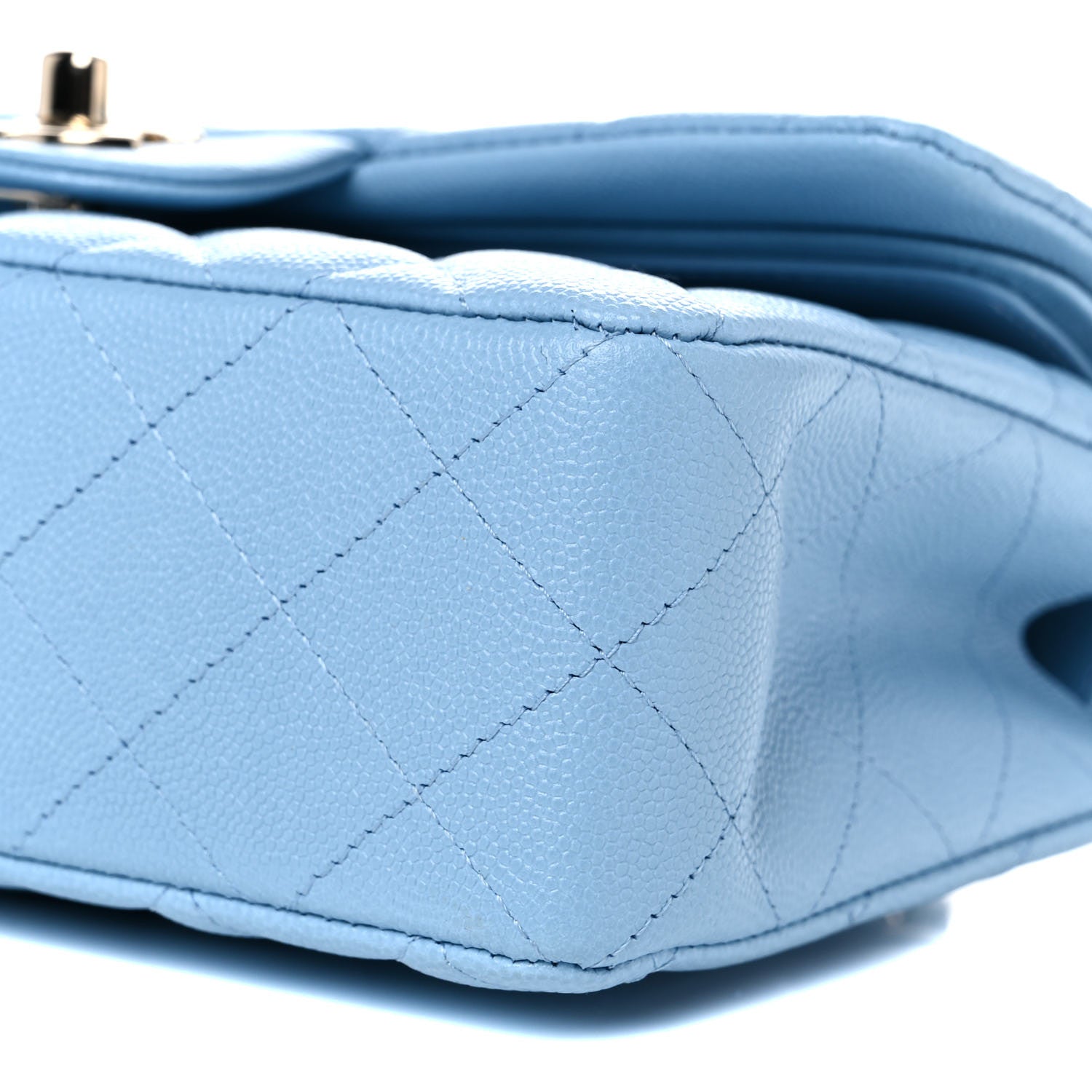 Chanel Caviar Quilted Small Double Flap Light Blue 8 of 9