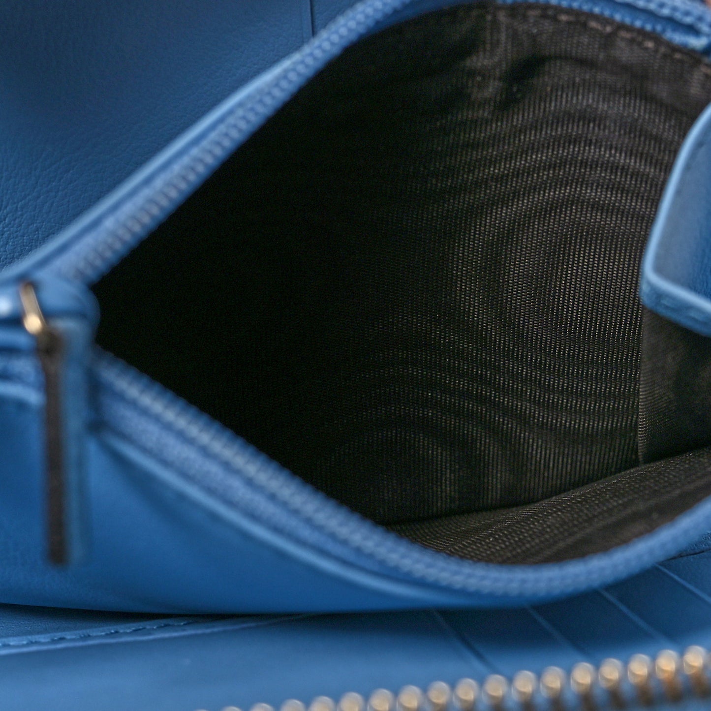 Soft Microguccissima Zip Around Organizer Wallet Mineral Blue