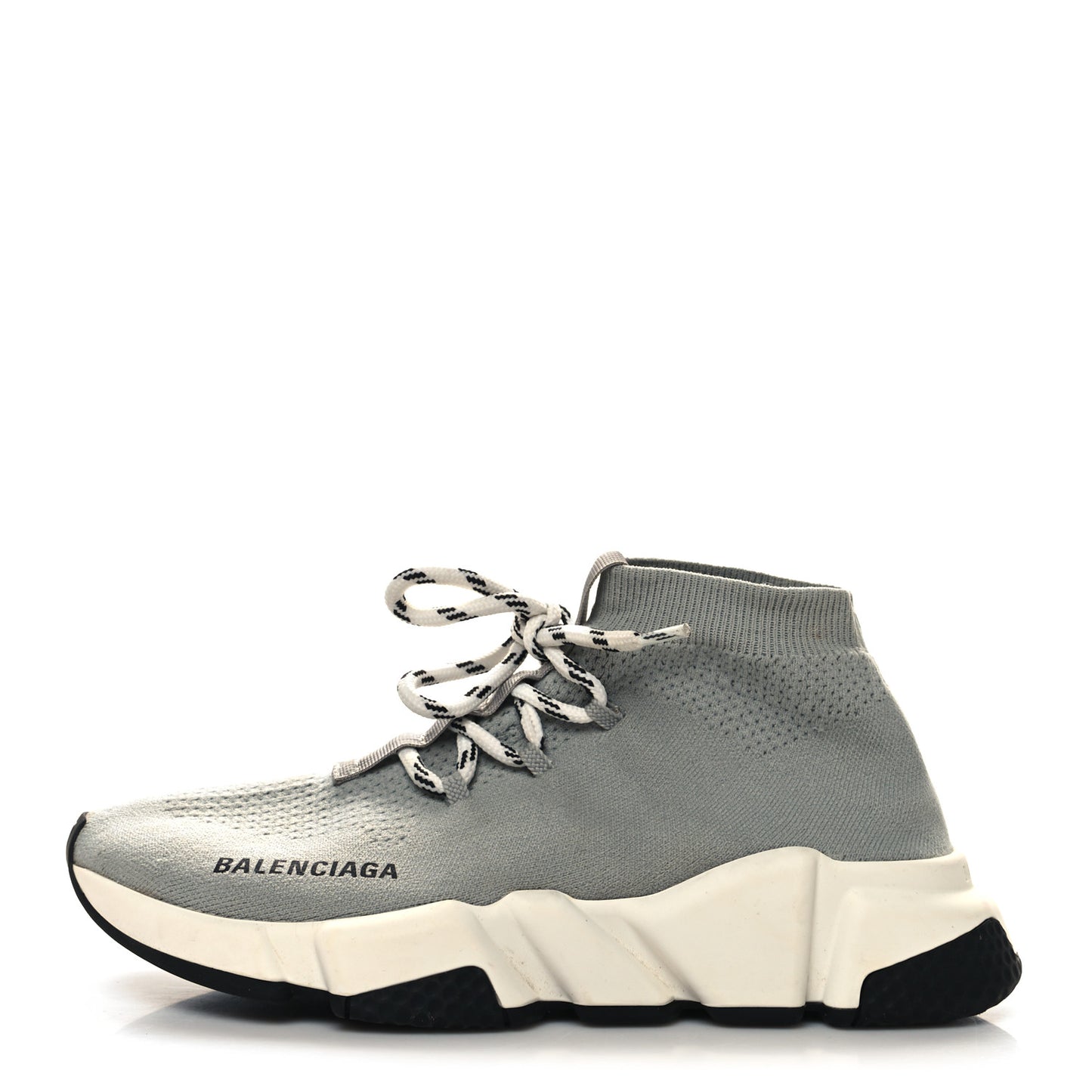 Neoprene Knit Womens Speed Lace Up Sneakers 7 Gris