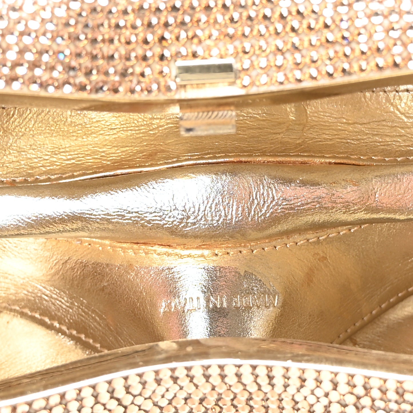 Crystal Sunglass Minaudiere Clutch Gold Silver