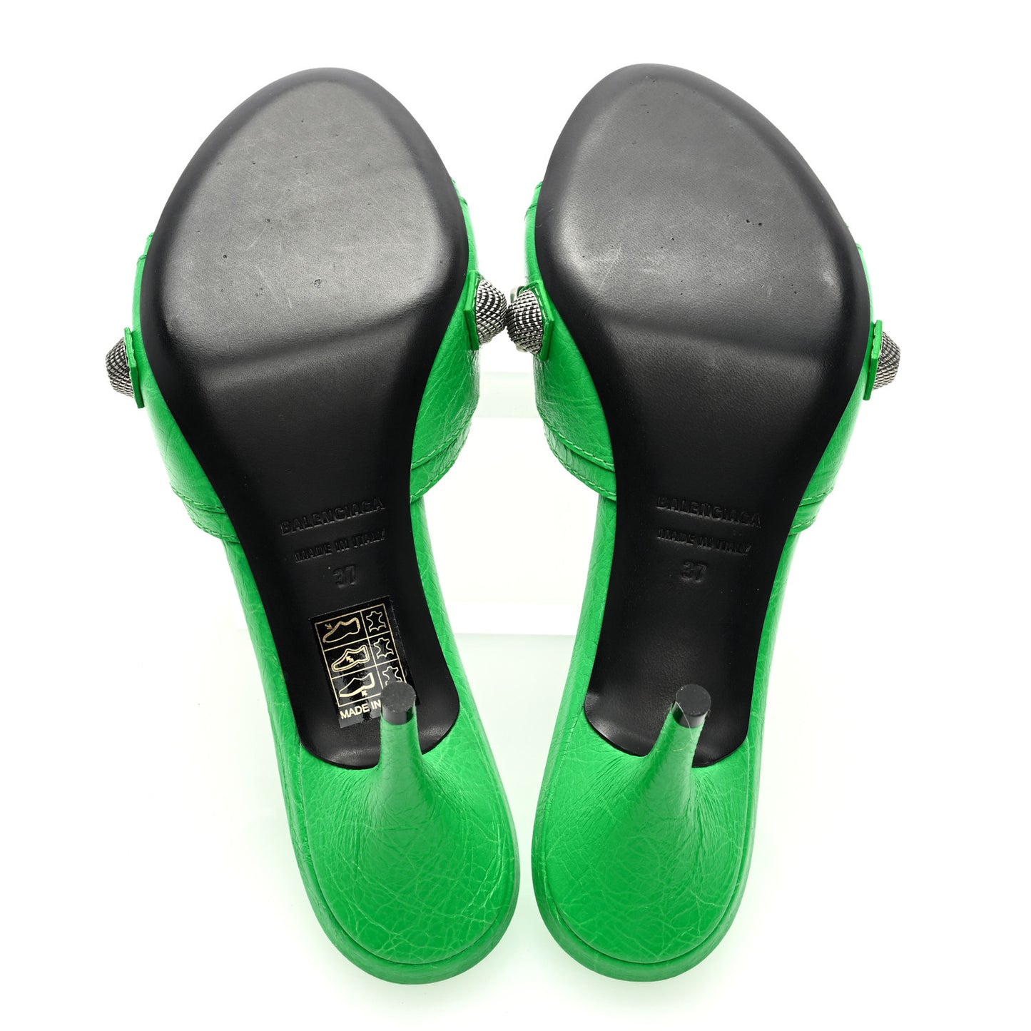 Agneau Arena Cagole 50mm Slide Sandals 37 Vivd Green