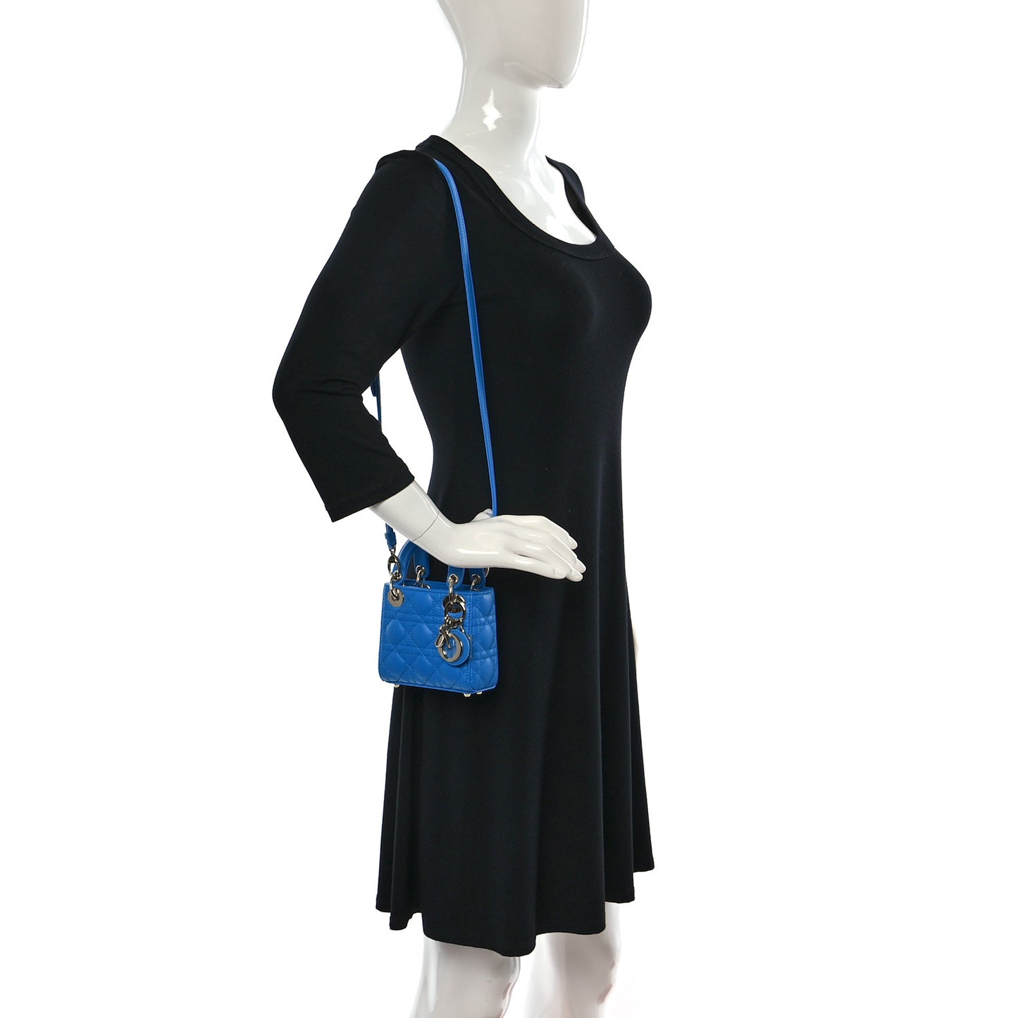 Lambskin Cannage Micro Lady Dior Blue