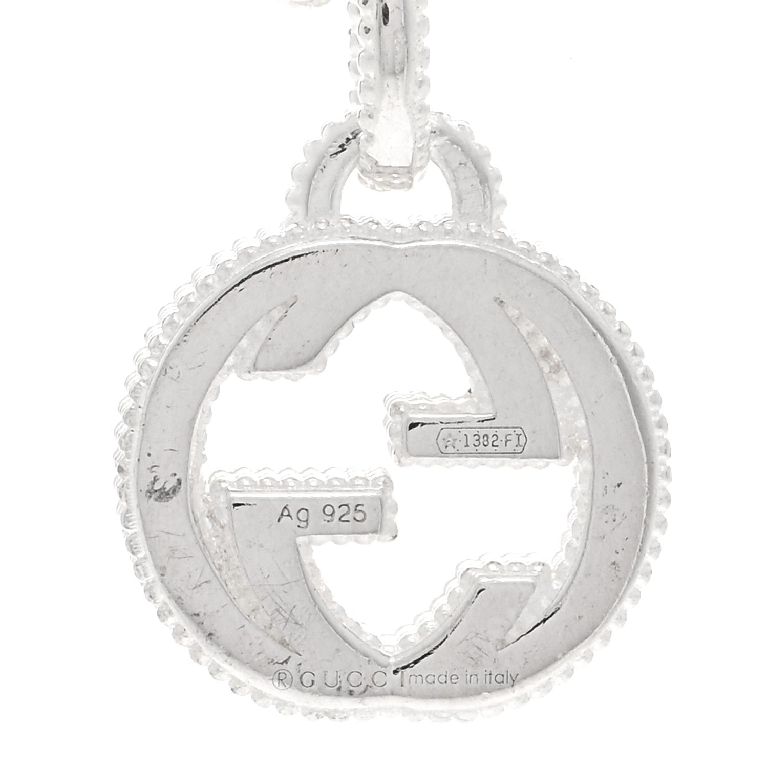 Gucci Sterling Silver Interlocking G Beaded Cluster Pendant Necklace 4 of 4